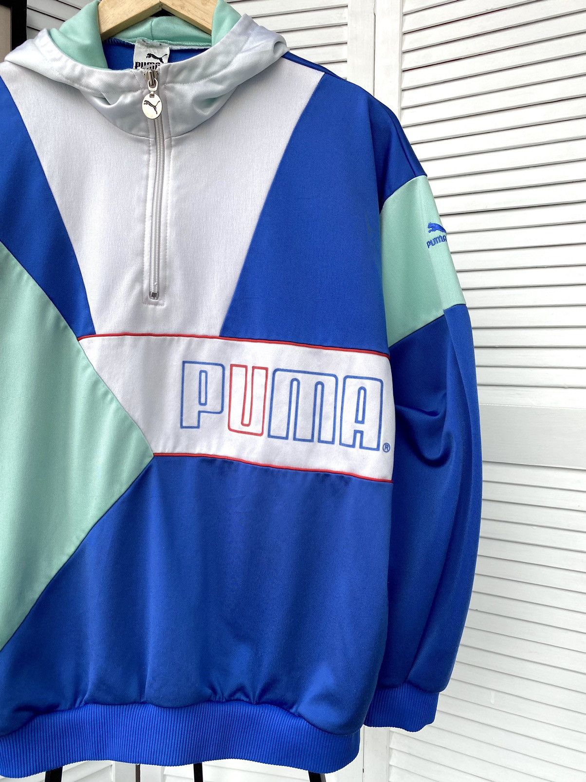 Puma × Vintage Vintage 90s Puma Track 1/4 Zip Hoodie Retro Atchletic Size US M / EU 48-50 / 2 - 4 Thumbnail