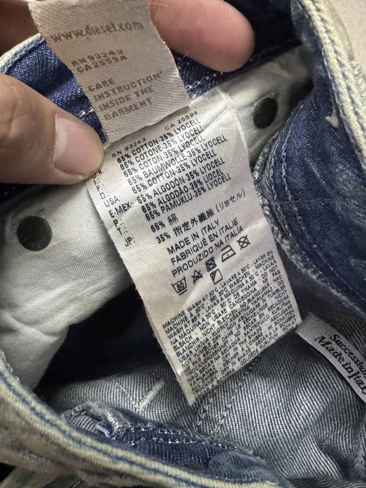 Diesel DIESEL SAFADO WASHED DISTRESSED JEANS Size US 34 / EU 50 - 6 Thumbnail