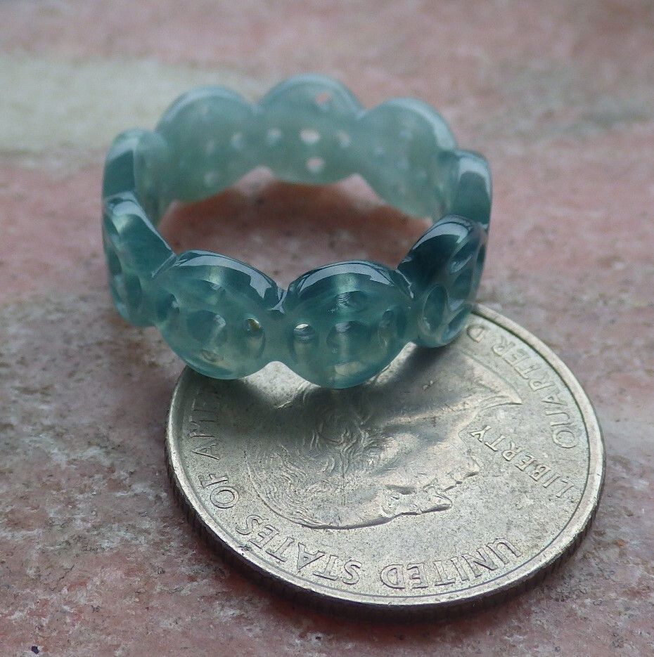 Other 108627 VS Certified JADE Jadeite Green RING Coin NO 8 Size ONE SIZE - 7 Thumbnail