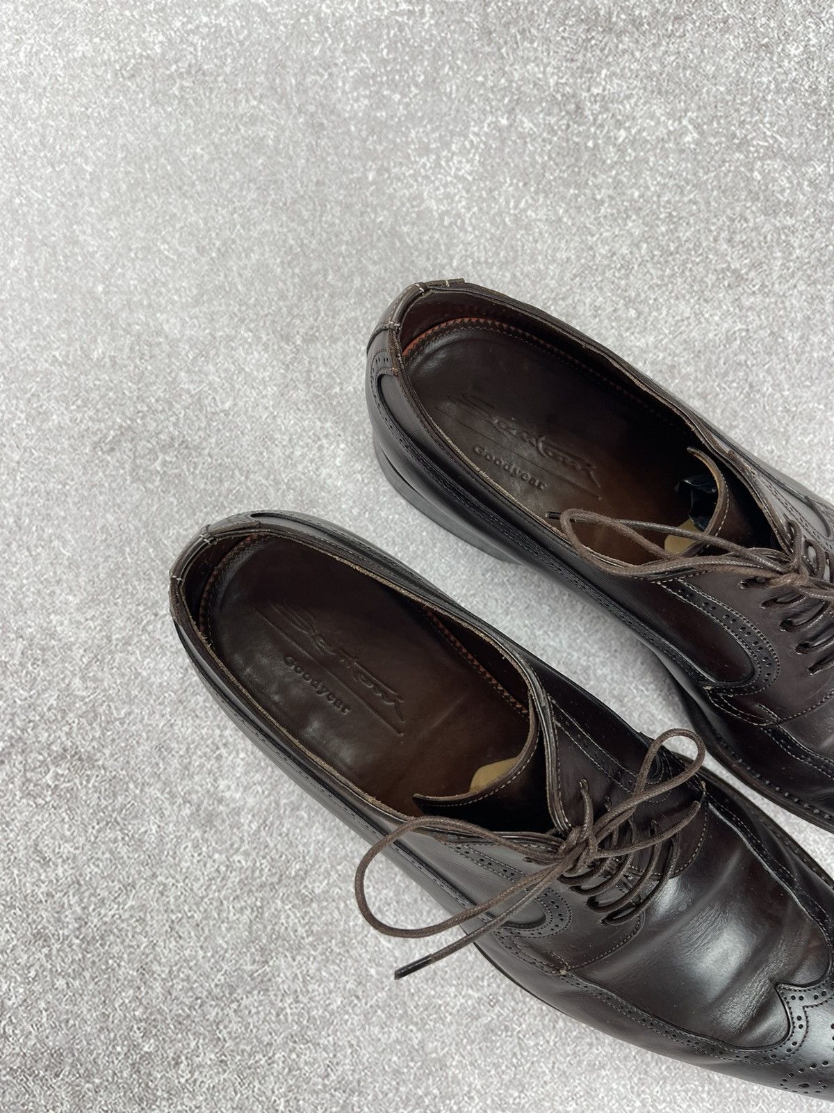 Santoni Santoni Brogue Brown Leather Men’s Shoes Size US 9.5 Size US 9.5 / EU 42-43 - 7 Thumbnail