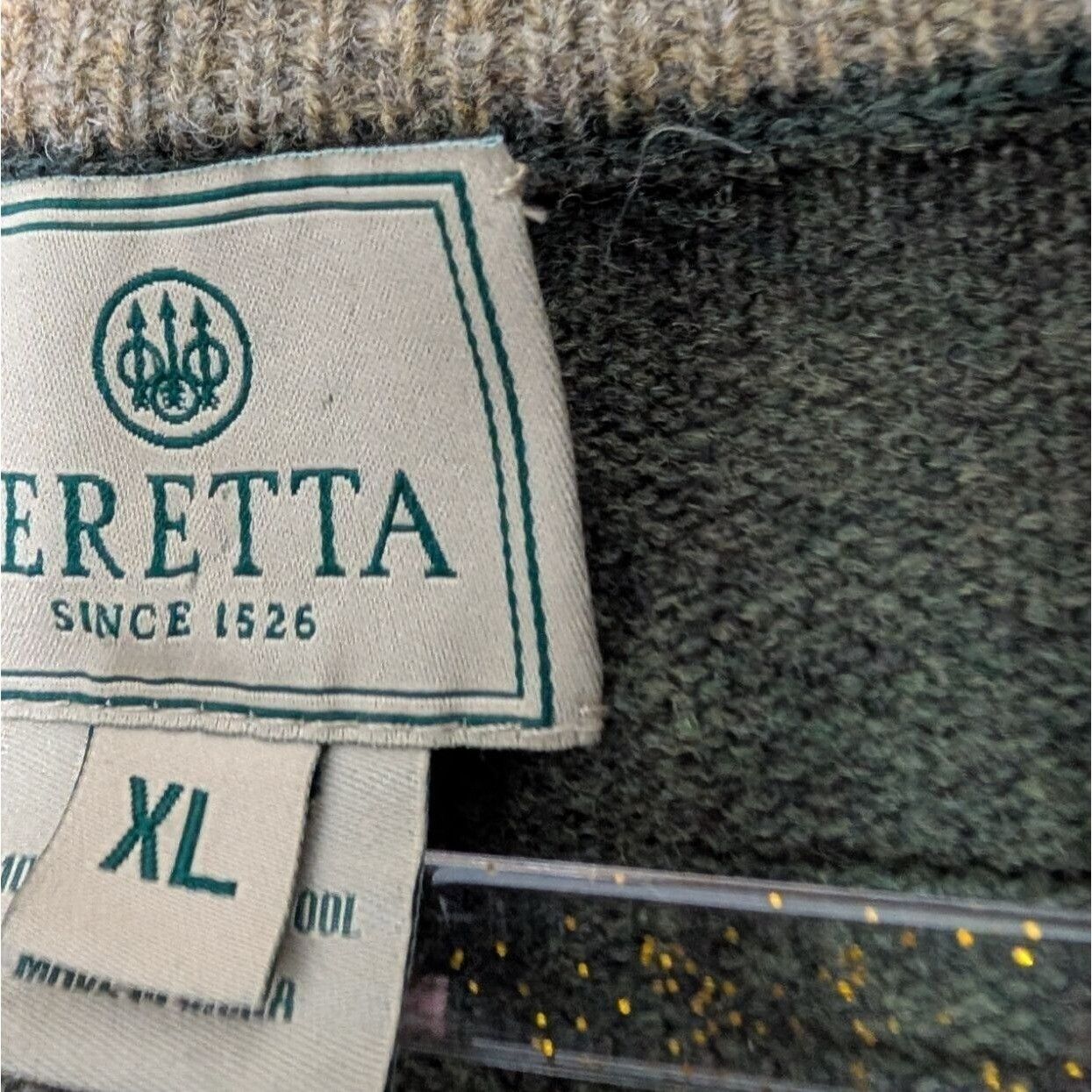 Beretta Beretta Lambswool 1/4 Zip Sweater Mens Size XL Dark Green Size XL / US 12-14 / IT 48-50 - 9 Thumbnail