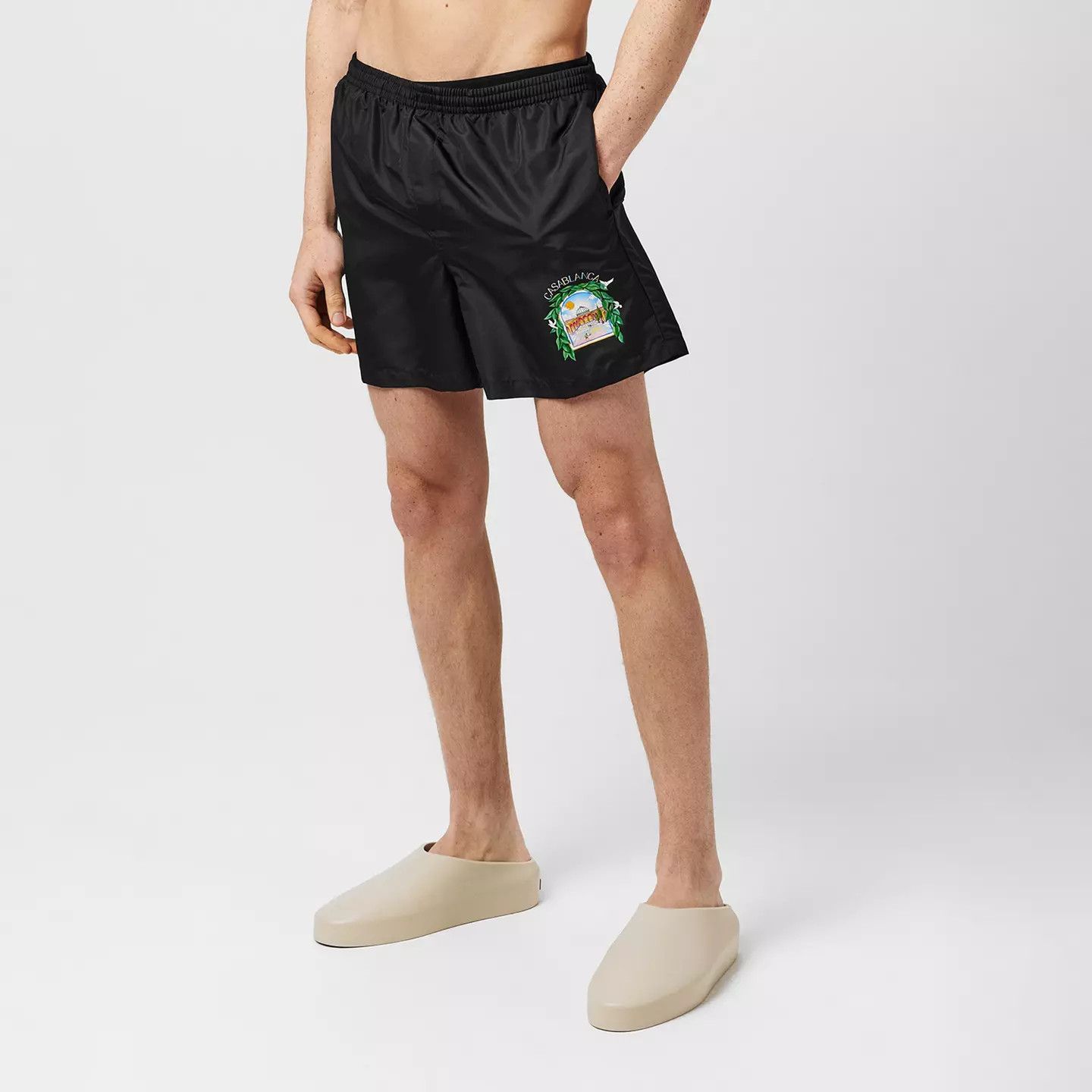 Casablanca o1g2r1mq0426 L'Arch De Tennis Swim Shorts in Black Size US 38 / EU 54 - 2 Thumbnail