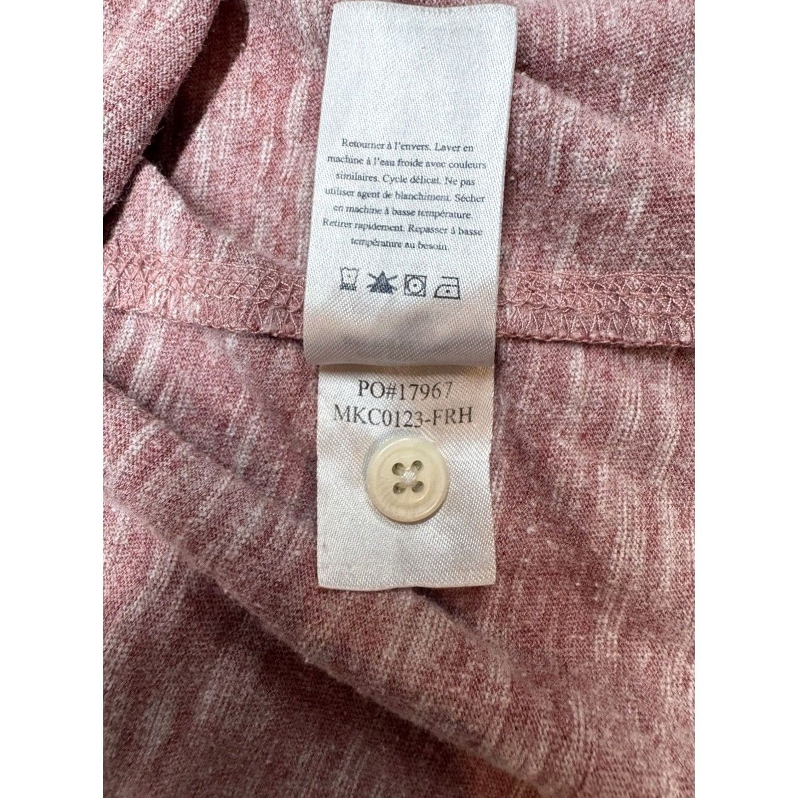 Faherty Faherty Henley Shirt Pink Heathered XL Men Short Sleeve Cotton Knit Button Modern Preppy Beach Outdoor College Summer Fall Spring Mens Size US XL / EU 56 / 4 - 7 Thumbnail