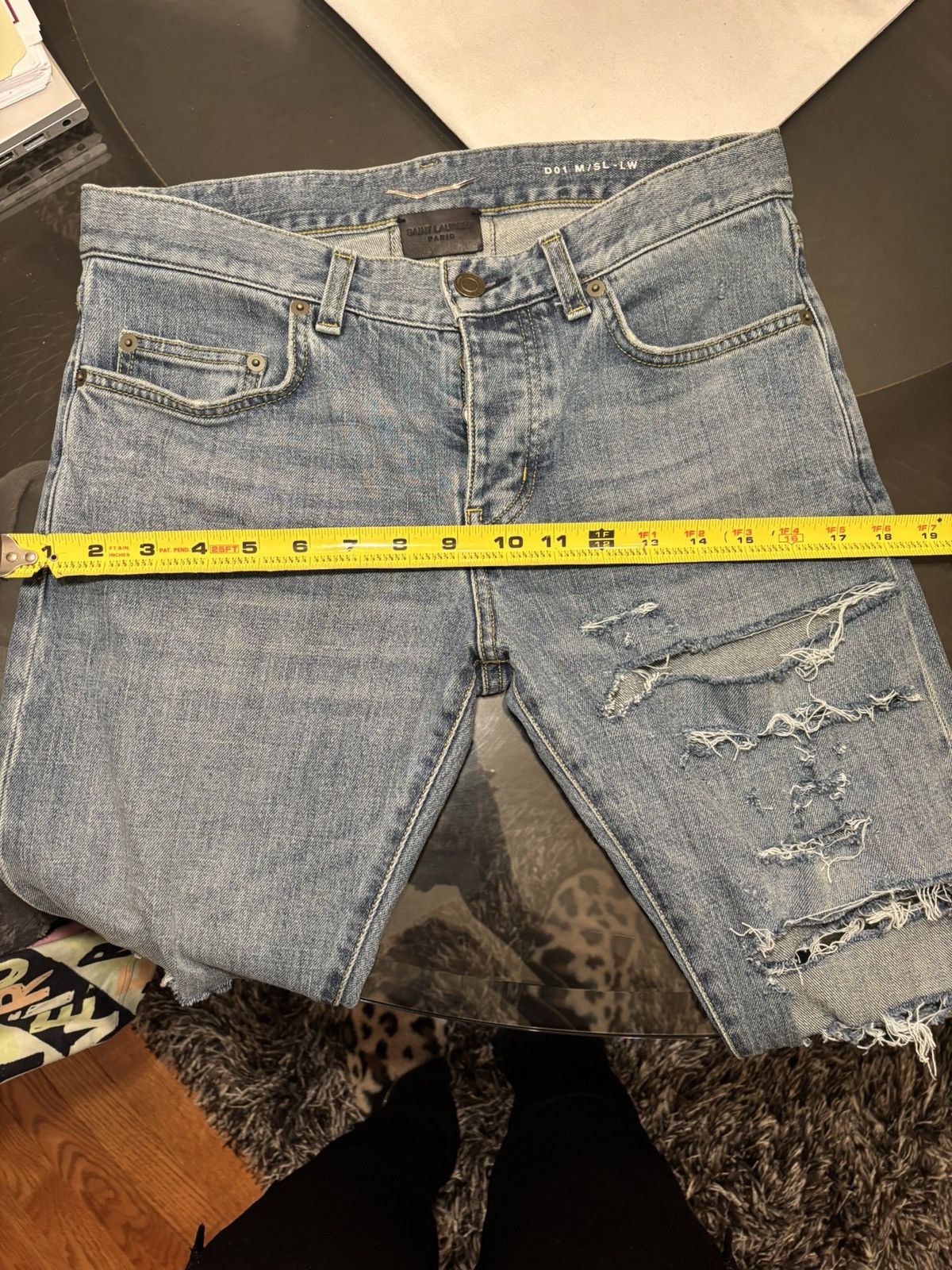 Saint Laurent Paris Title: Saint Laurent Paris 2014 D01 M/SL-LW Destroyed Jeans Size US 28 / EU 44 - 13 Thumbnail