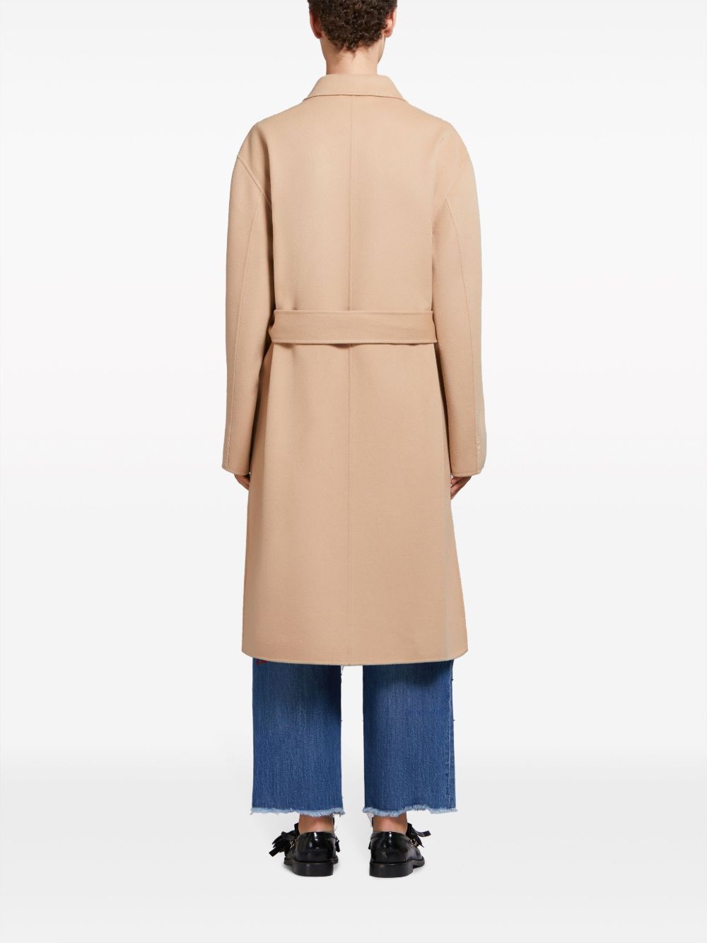 Marni o1w1db10125 Belted Virgin Wool Blend Coat in Camel Brown Size M / US 6-8 / IT 42-44 - 4 Thumbnail