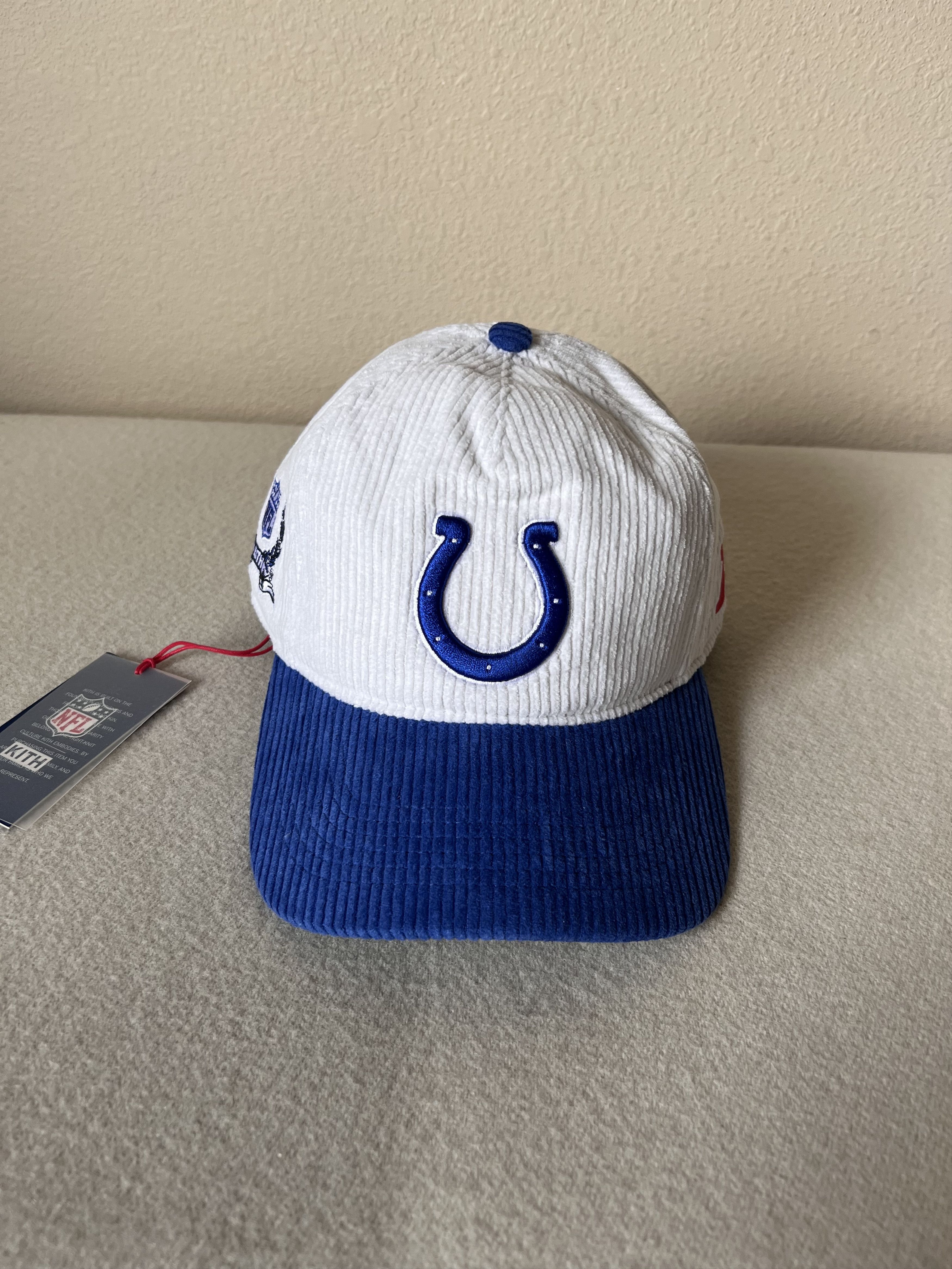 image of 47 Kith Kith '47 Indianapolis Colts Corduroy Hat In White Blue, Men's