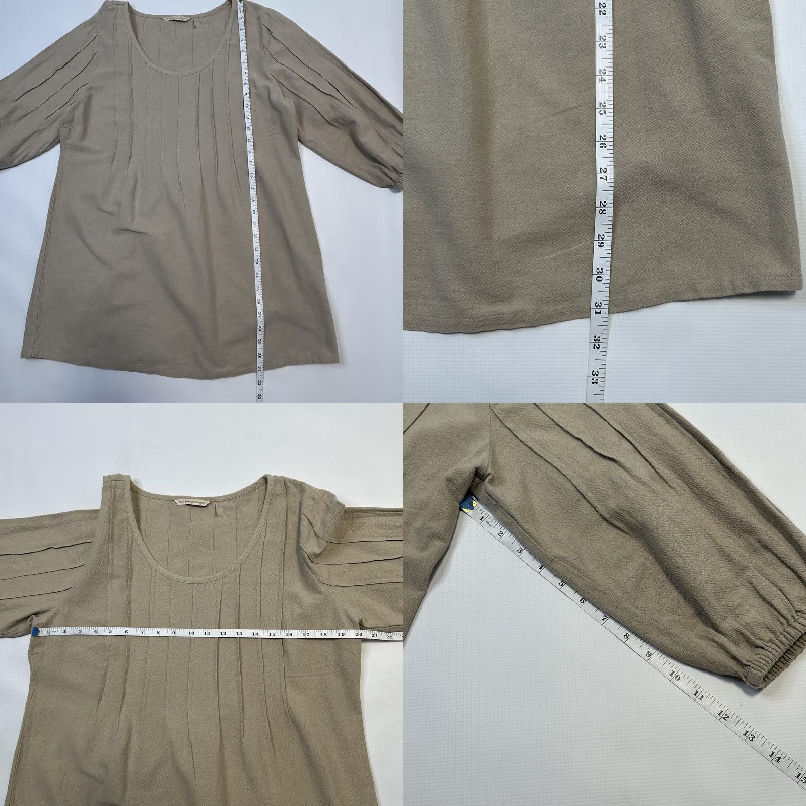 Soft Surroundings Soft Surroundings Sweater Womens Medium Tan Textured Pullover 3/4 Sleeve Cotton Beig Size M / US 6-8 / IT 42-44 - 8 Thumbnail