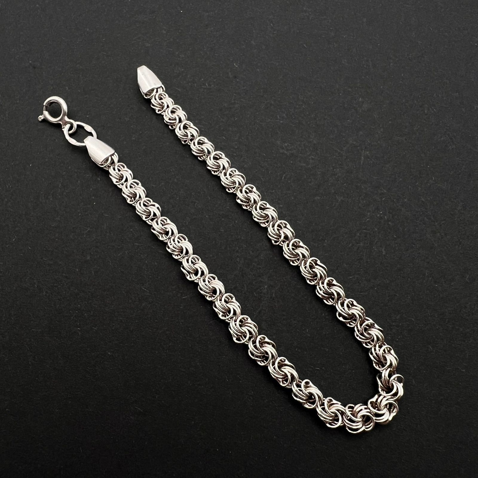 Sterling Silver Vintage Sterling Silver 925 Chain Bracelet Jewelry 4.8 gr Size ONE SIZE - 5 Thumbnail