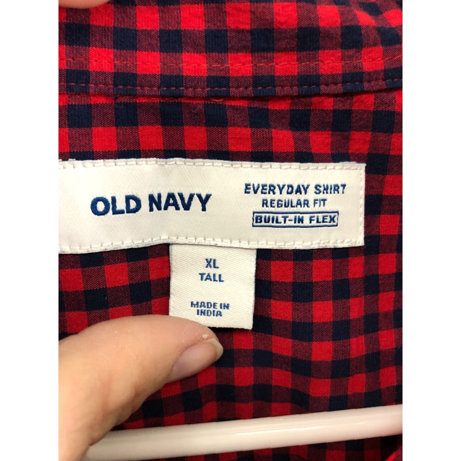 Old Navy Old Navy Everyday Shirt Red Plaid Long Sleeve Button-Down Collar Shirt XLT Big & Tall Mens Shirt Size US XL / EU 56 / 4 - 6 Thumbnail