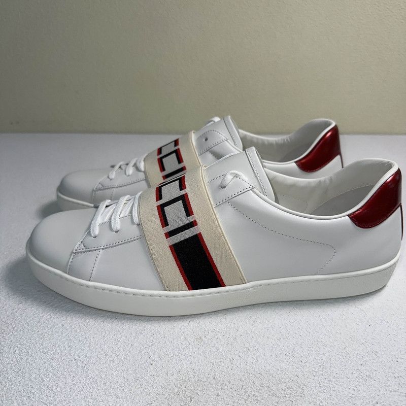 Gucci Gucci ACE Leather Stripe Low-Top Sneakers - Size US 12 / EU 45 - 1 Thumbnail