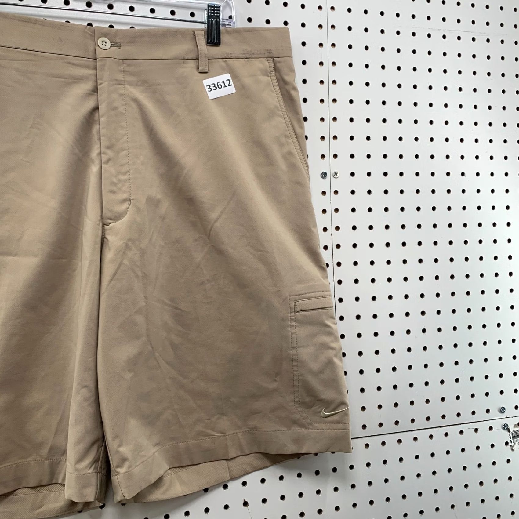 Nike Nike Shorts Mens 36x10 Brown Beige Khaki Casual FITS 36X10 Front Flat Front Chino Nike Mens Shorts Size US 36 / EU 52 - 4 Thumbnail