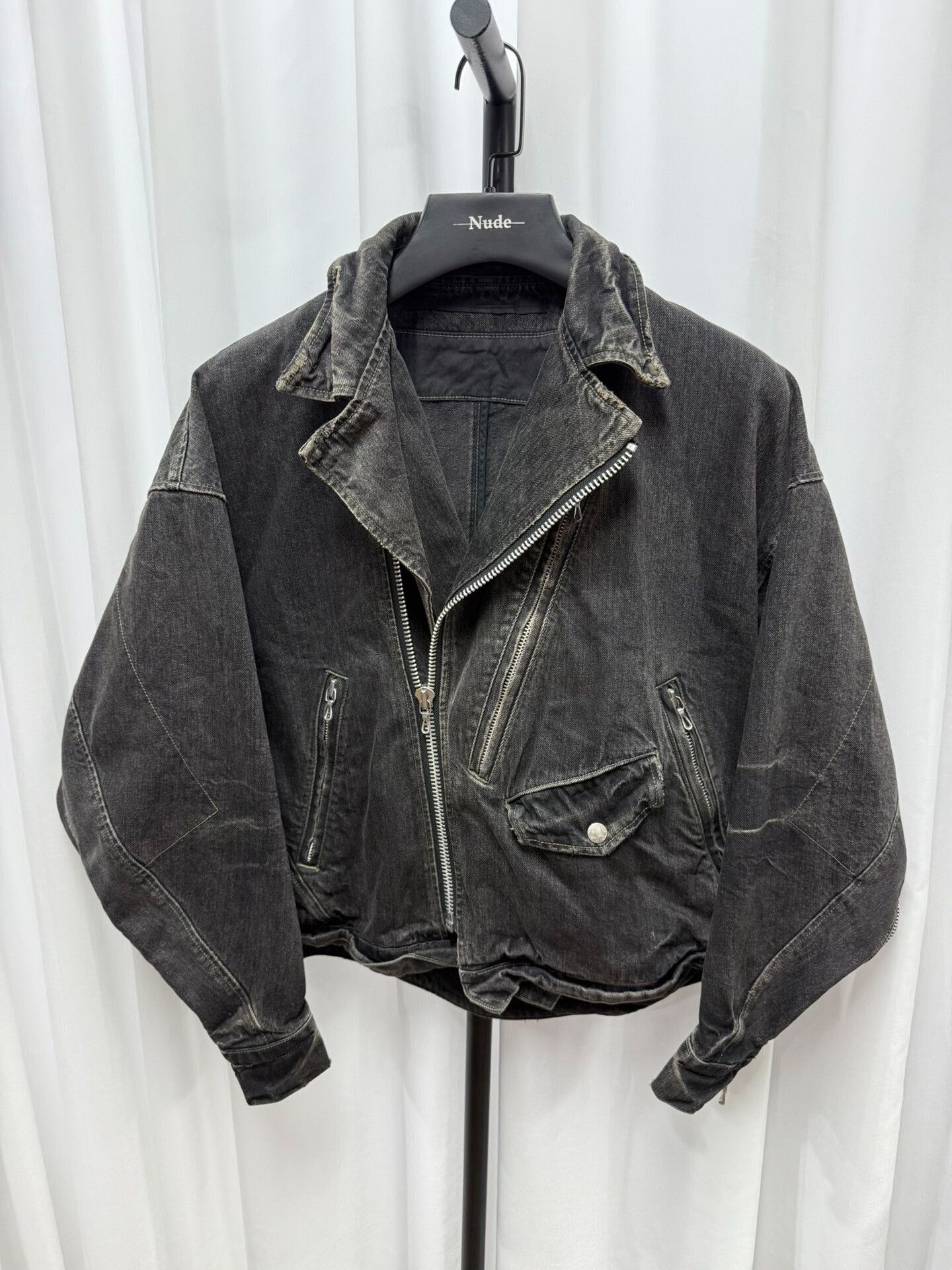 Japanese Brand distressed washed black denim jacket Size US XL / EU 56 / 4 - 1 Thumbnail