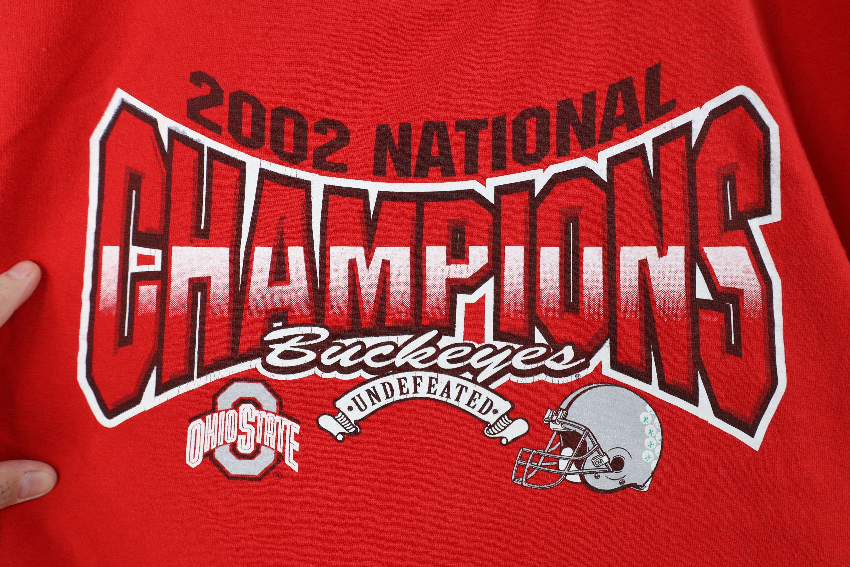 Vintage Vintage Y2K Champs Ohio State University Football T-Shirt Size US L / EU 52-54 / 3 - 4 Thumbnail