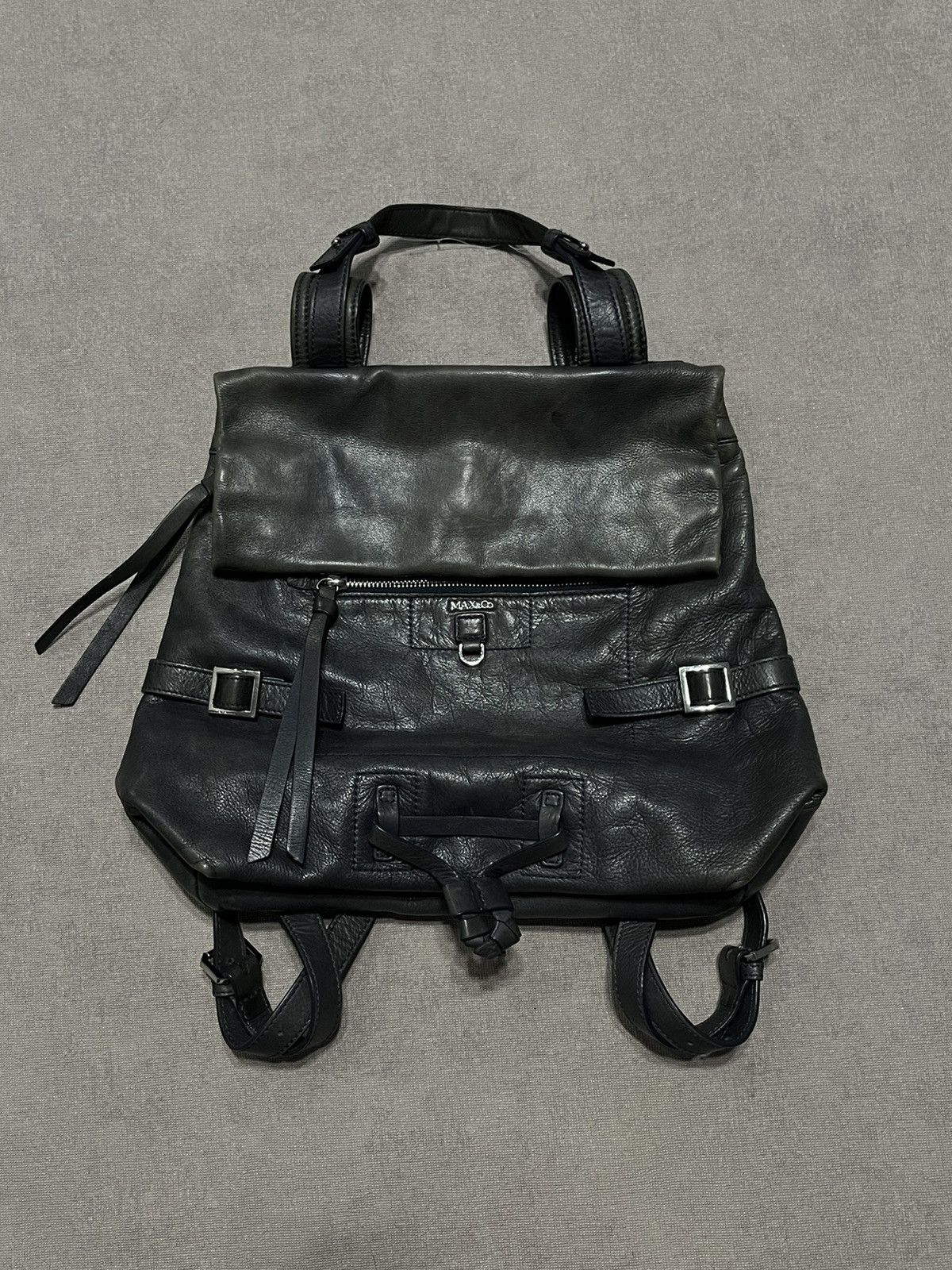 Max Mara Max&co Womens Leather Backpack Bag Vintage Y2K Handle Mara Size ONE SIZE - 1 Thumbnail