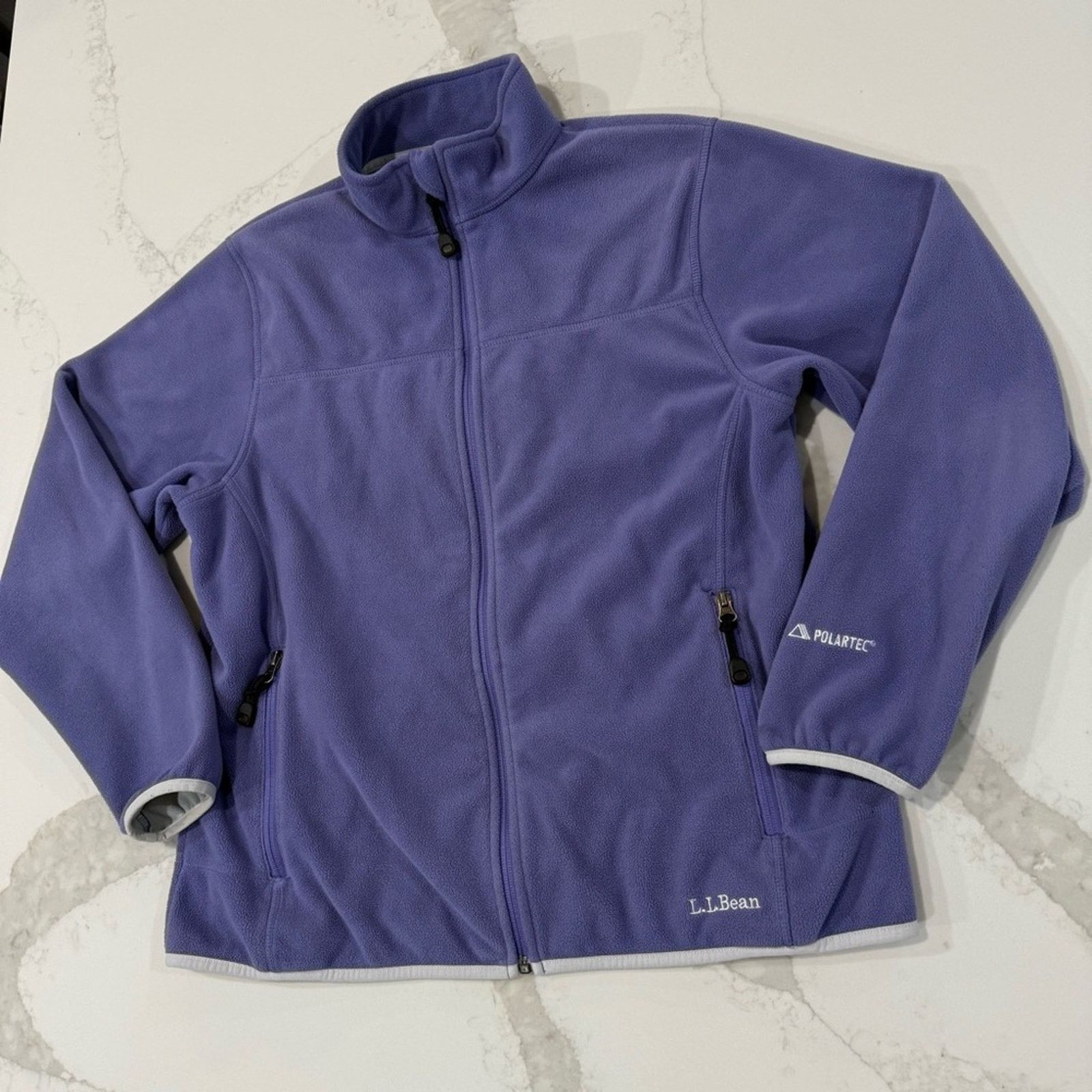 L.L. Bean L.L. Bean Polartec FullZip Fleece Jacket Womens Small Purple Size S / US 4 / IT 40 - 2 Thumbnail