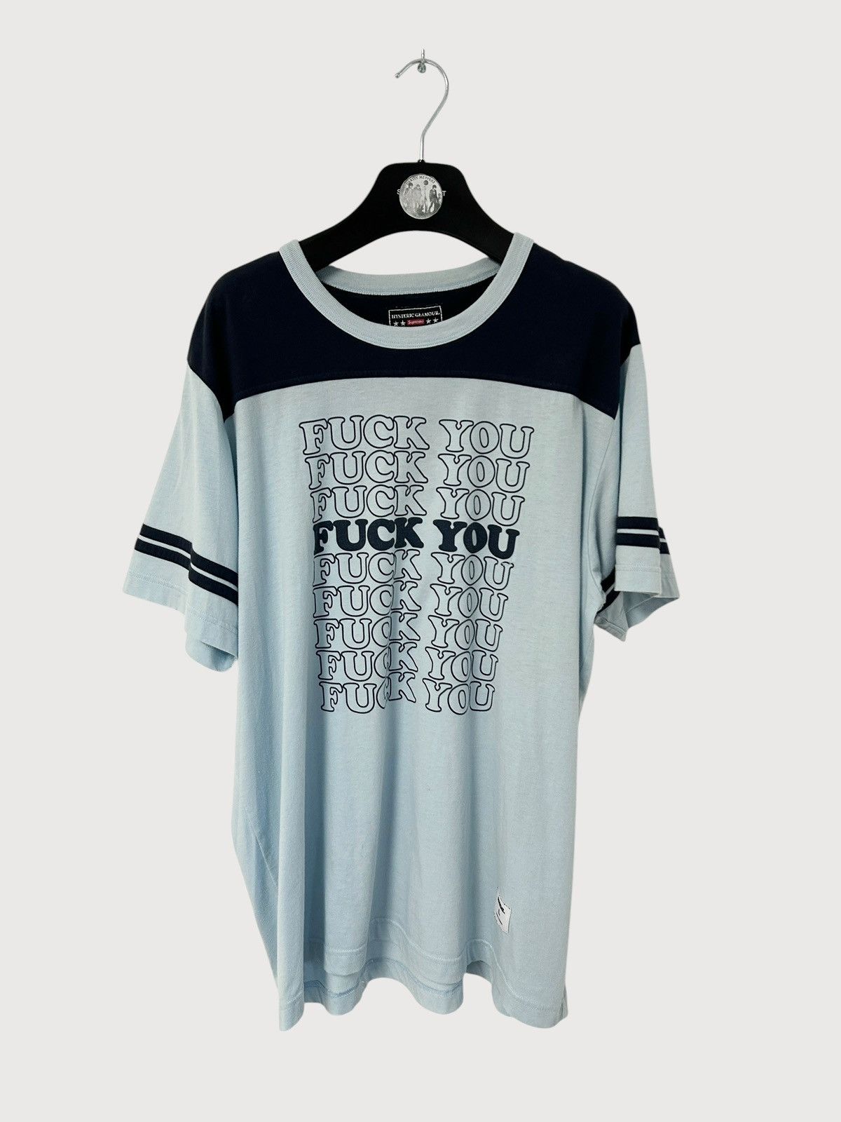 Supreme Supreme Hysteric Glamour Fuck t shirt baby blue size Large