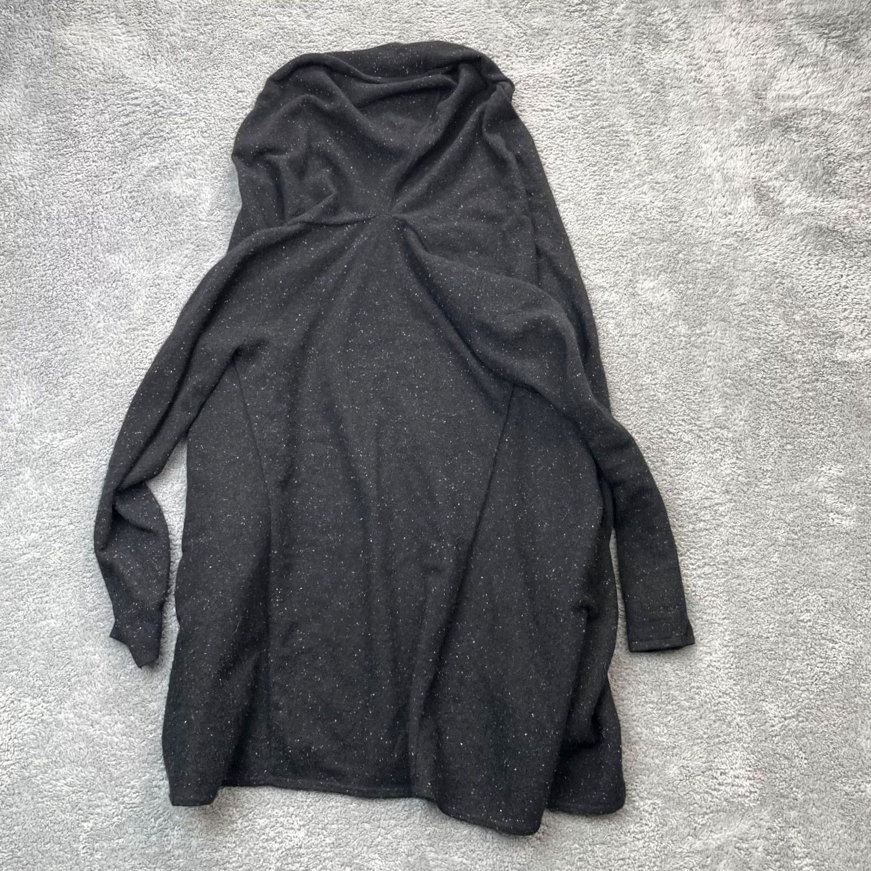 Vintage Ply Cashmere Sweater Women Small Black Cardigan Pockets Hooded Open Front Long Size S / US 4 / IT 40 - 6 Thumbnail