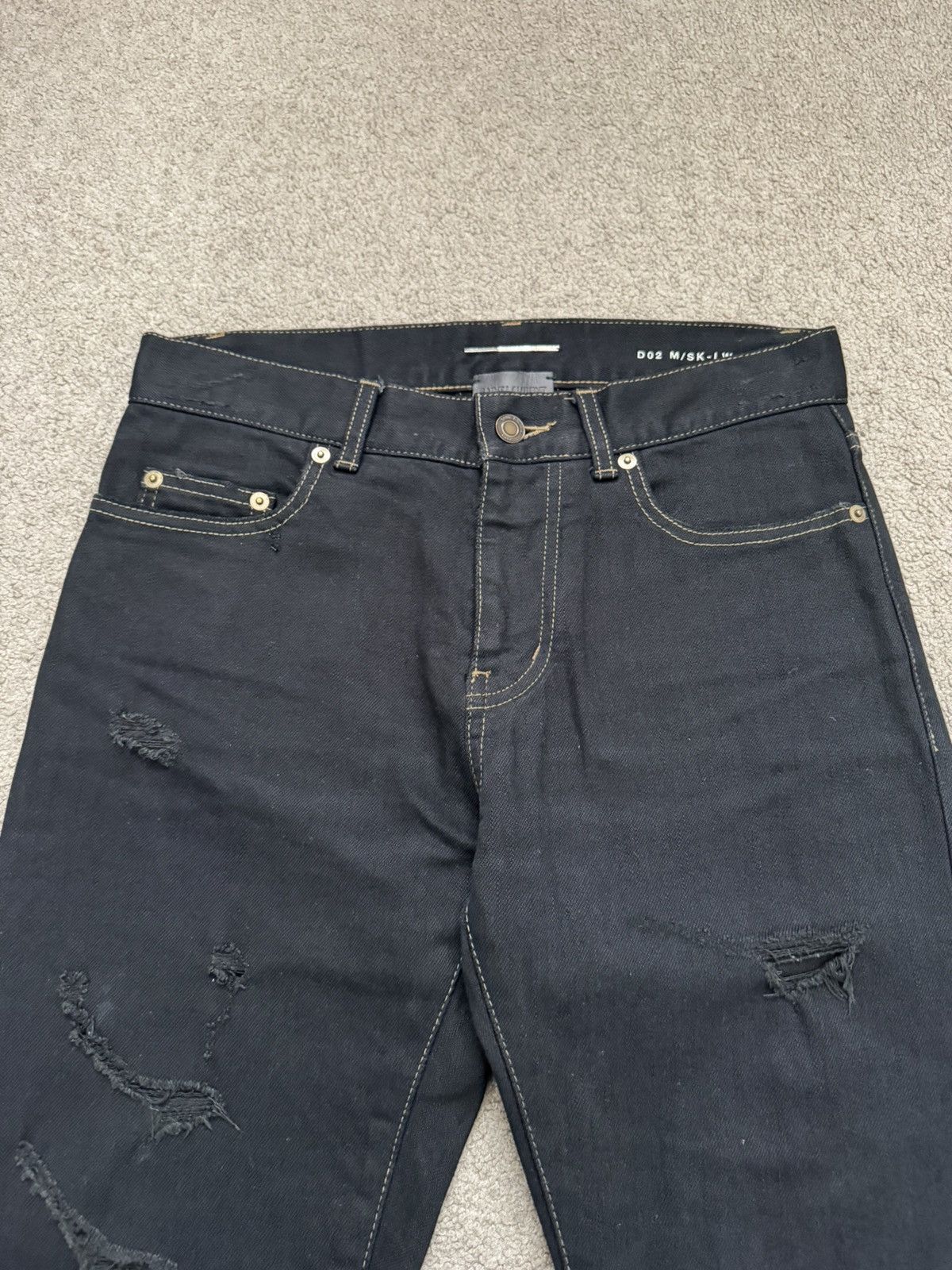 Saint Laurent Paris SS16 Saint Laurent Hedi Slimane Distressed Crash Denim Jeans Size US 28 / EU 44 - 6 Thumbnail