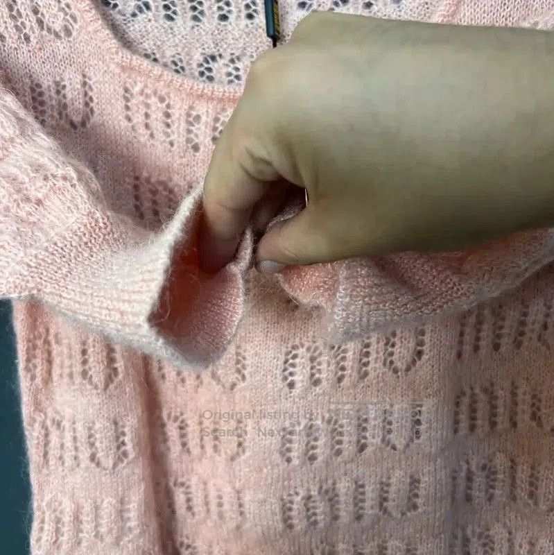 Miu Miu Miu Miu Pink Short-Sleeve Wool T-Shirt . Size XS / US 0-2 / IT 36-38 - 5 Thumbnail