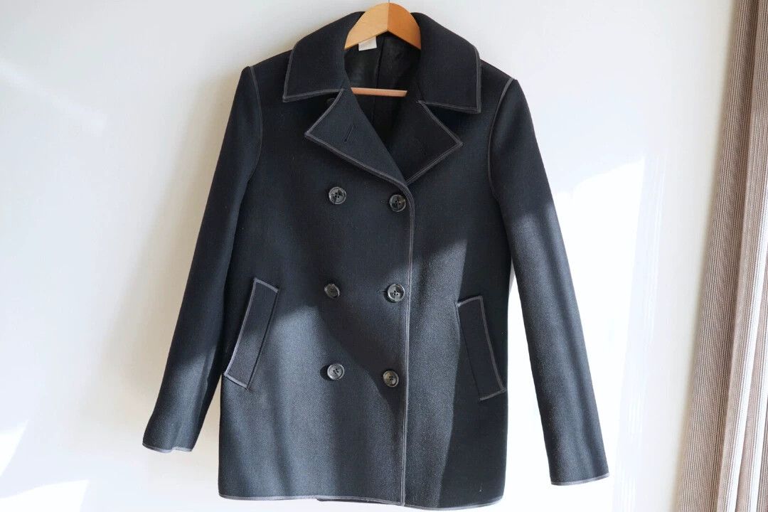N.Hoolywood n.hoolywood Wool Double-Breasted Pea Coat 36 S Size XS / US 0-2 / IT 36-38 - 1 Thumbnail