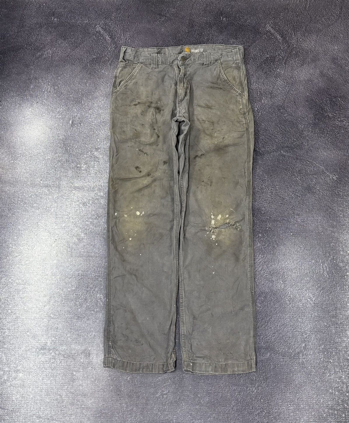 Carhartt Vintage Carhartt USA Distressed Gray Work Carpenter Pants Size US 32 / EU 48 - 2 Thumbnail