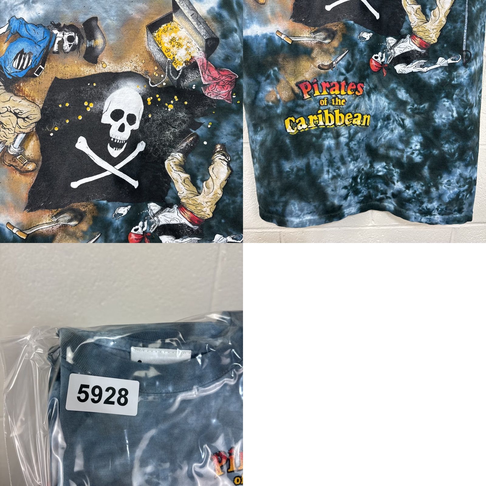 Liquid Blue VINTAGE Walt Disney Pirates of the Caribbean Tie Dye T Shirt Blue M Crew Neck Short Sleeve Jack Sparrow 90s Graphic Print Mens Size US M / EU 48-50 / 2 - 10 Thumbnail