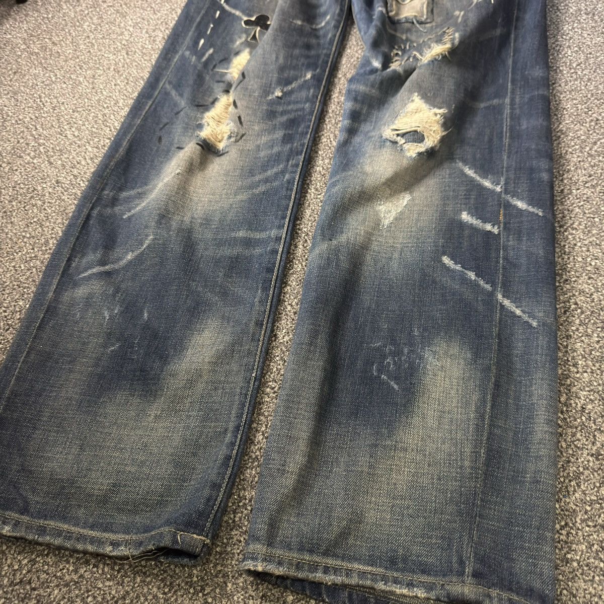 Japanese Brand Japanese Destroyed Karakuri Thrashed Denim Vintage Y2K Size US 34 / EU 50 - 8 Thumbnail