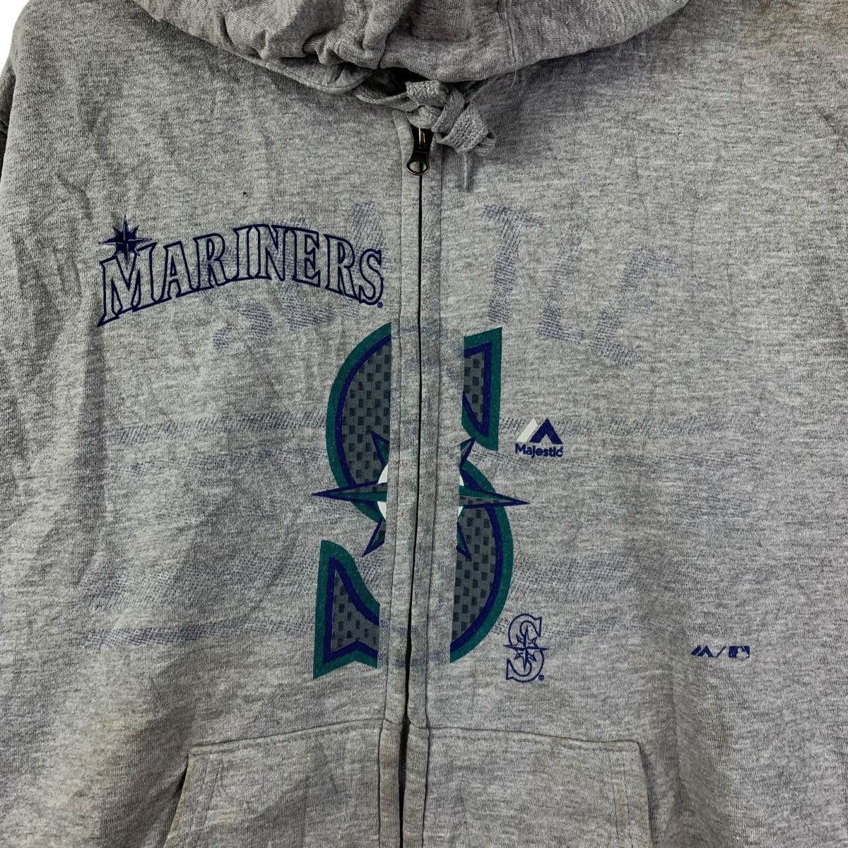 MLB MLB Seattle Mariners Majestic Full Zip Hoodie Grey Baseball Size US XL / EU 56 / 4 - 5 Thumbnail