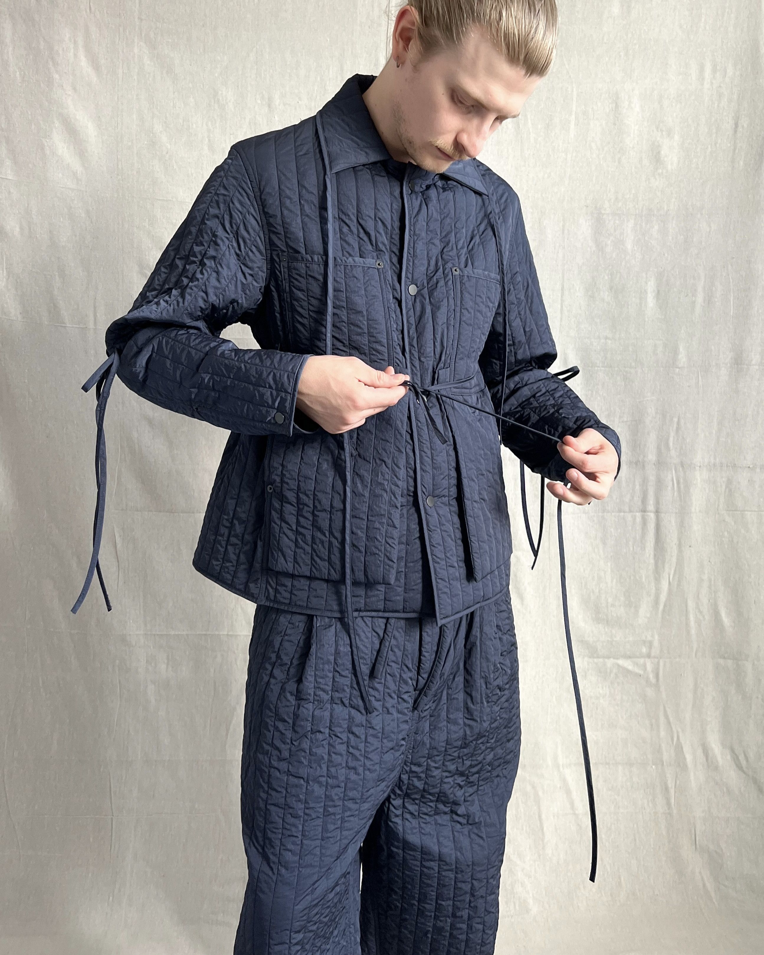 Craig Green S/S16 Runway Two-Piece Navy Quilted Nylon Work Suit Size 38R - 8 Thumbnail
