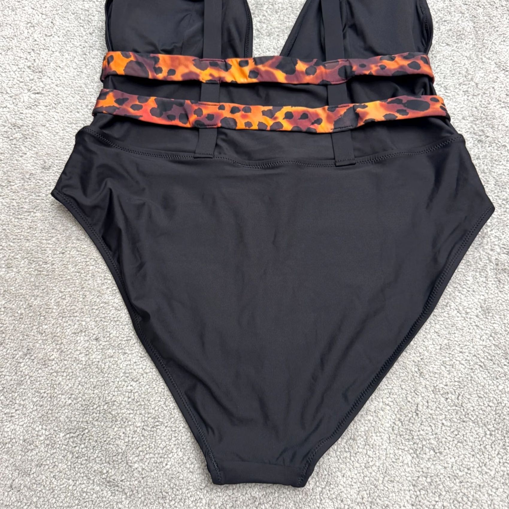 Vintage Fox & Royal One Piece Beach Leopard Belted Swimwear Bodysuit M Black Animal Print Velcro? Size M / US 6-8 / IT 42-44 - 7 Thumbnail