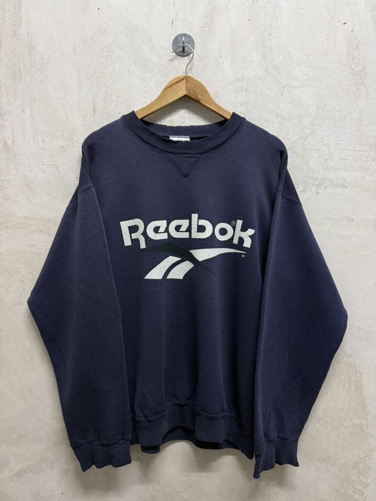 Reebok Vintage 90s Distressed Reebok Sweatshirt Big Logo Size US M / EU 48-50 / 2 - 1 Thumbnail