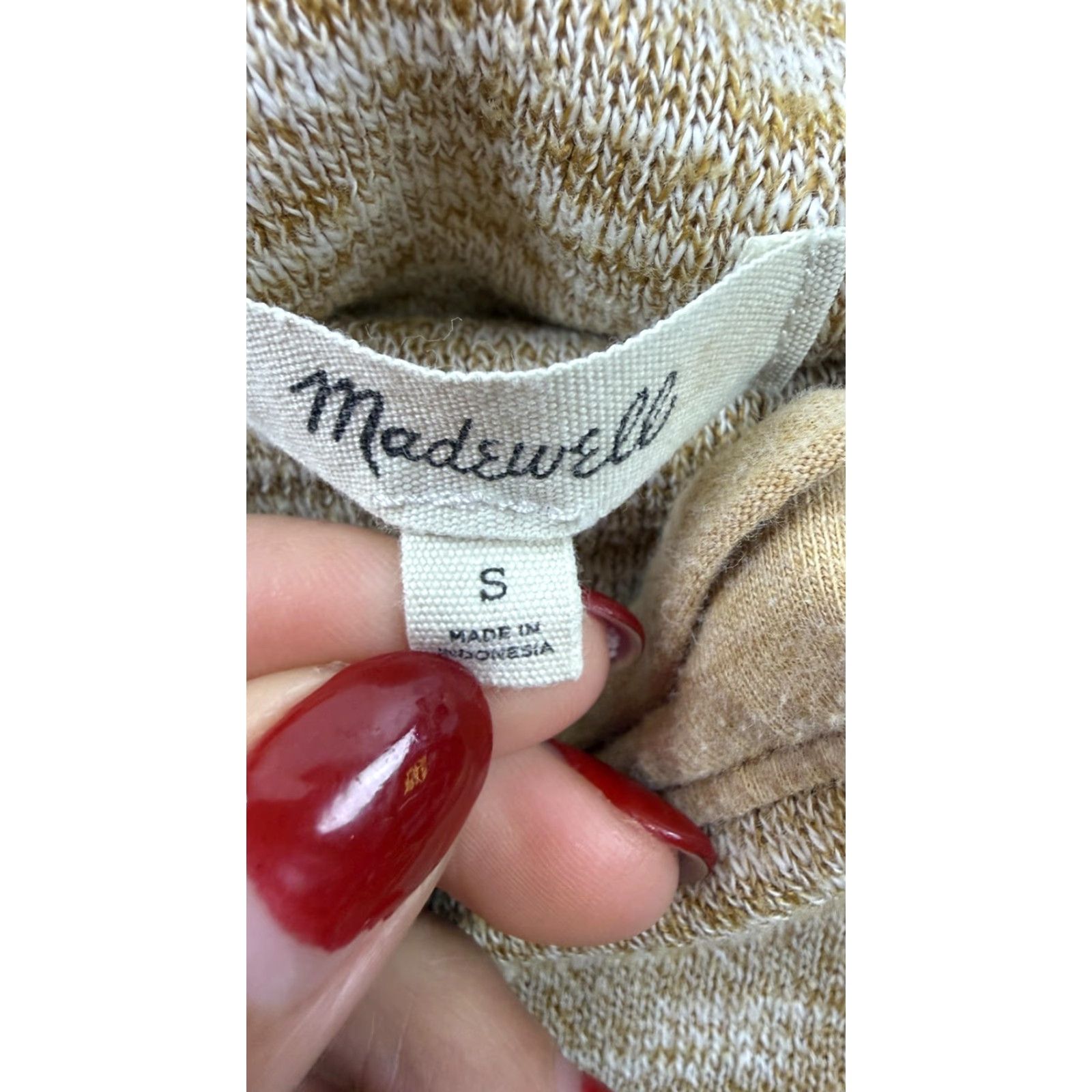 Madewell MADewell Sweater Womens Small Beige Mock Neck Long Sleeve Knit Pullover Solid Casual Fall Winter Knit Size S / US 4 / IT 40 - 5 Thumbnail