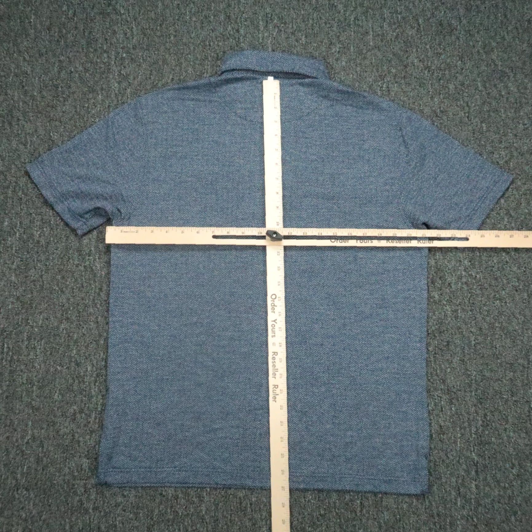 Vintage Rhoback Shirt Men Medium Blue Herringbone Performance Golf Polo Short Sleeve Size US M / EU 48-50 / 2 - 6 Thumbnail