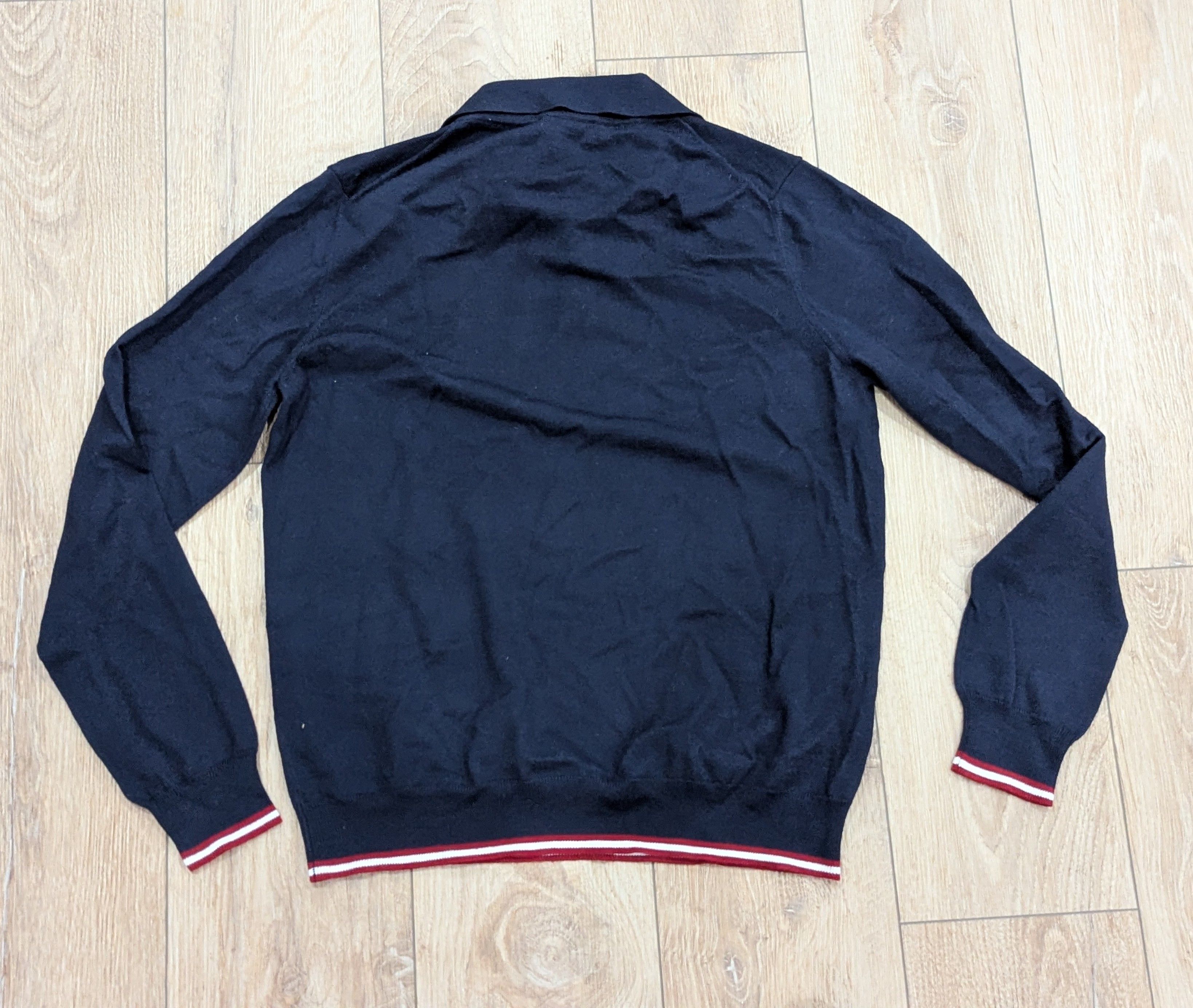 Bally Bally Logo Merino Wool Polo Sweater Navy 46 US 36 Size US S / EU 44-46 / 1 - 4 Thumbnail