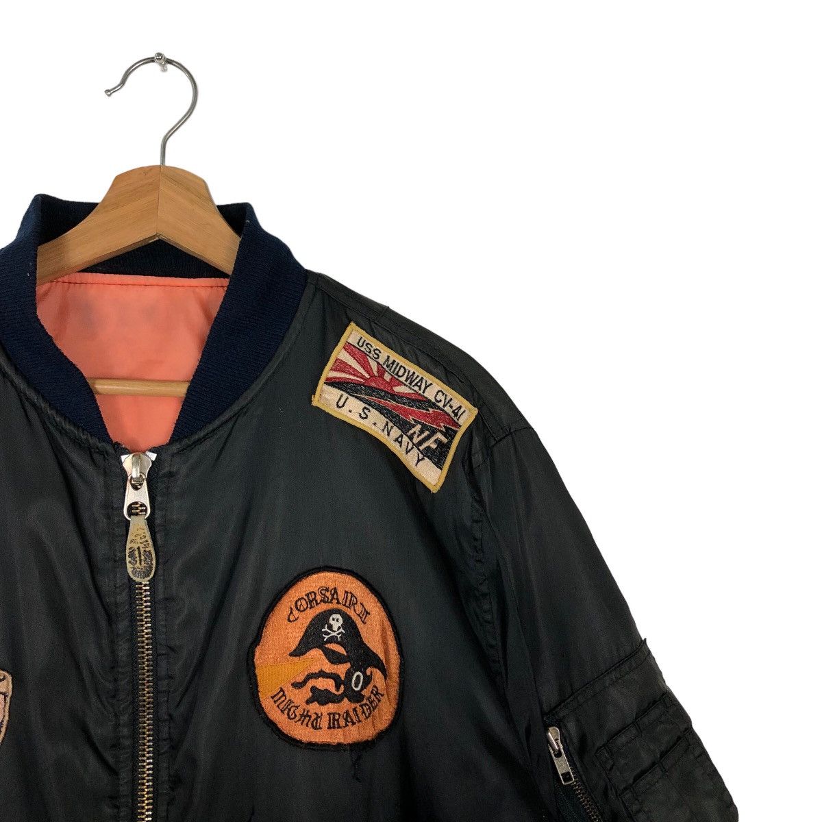 Japanese Brand 🔥90s RIOT RIOT REVERSIBLE BOMBER JACKET USS MIDWAY MILITARY Size US M / EU 48-50 / 2 - 6 Thumbnail