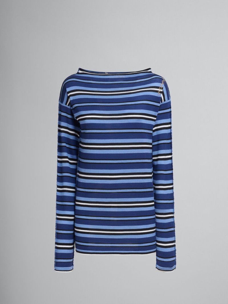 o1f1d3z0326 Striped Knitted Sweater in Multicolor