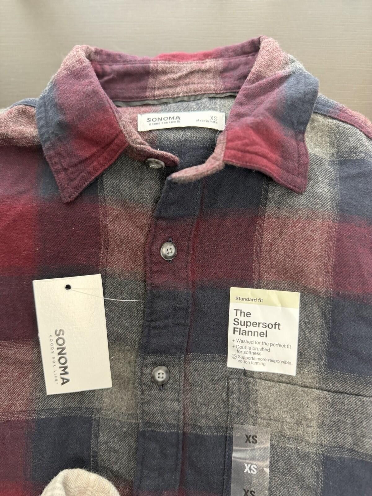 Sonoma 4 Sonoma Men’s Flannel Shirt Lot XS Plaid Button Up Size US XS / EU 42 / 0 - 11 Thumbnail