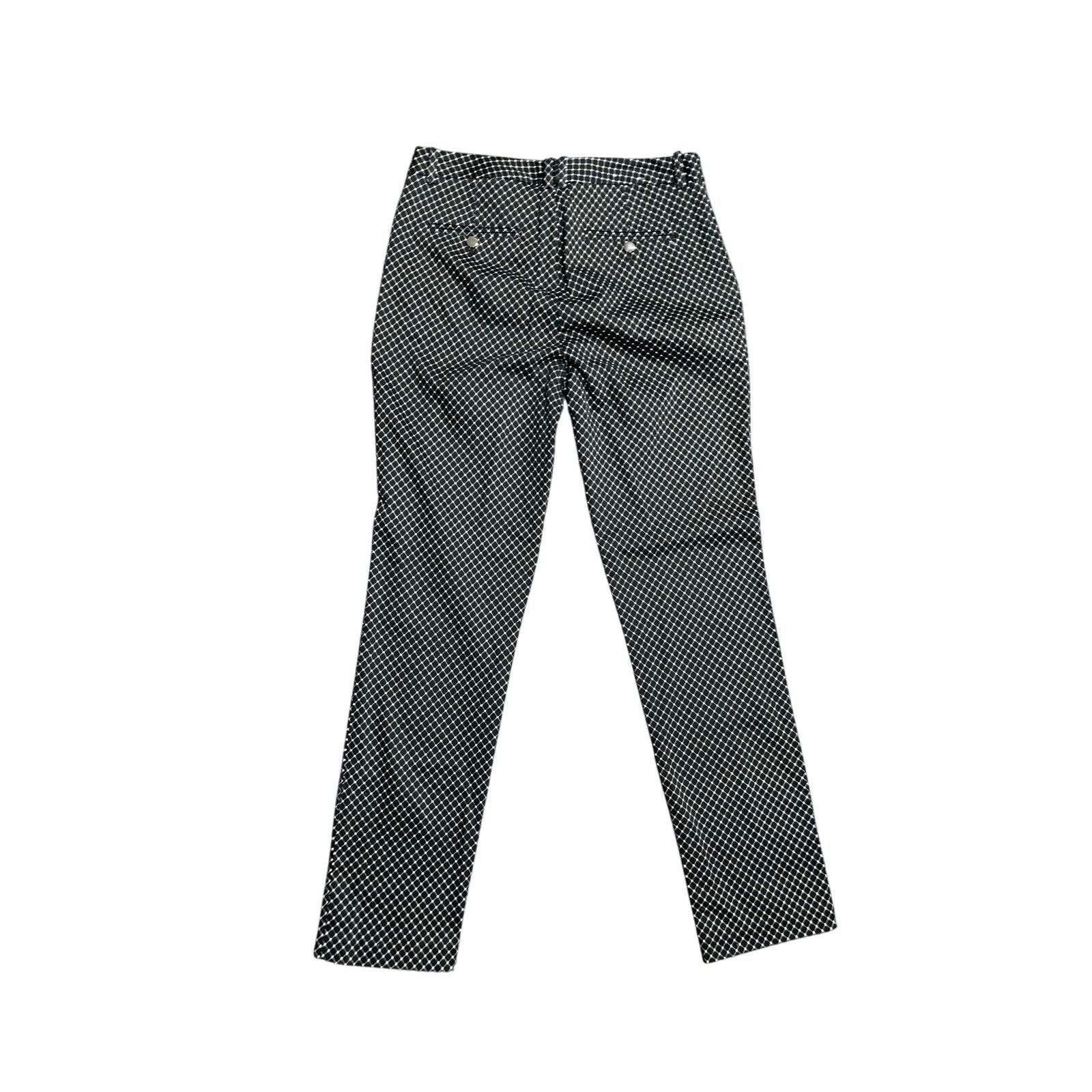 Calvin Klein Women Trousers Pants Geometric Slim Leg SZ 8 Career Office Size 30" / US 8 / IT 44 - 2 Thumbnail