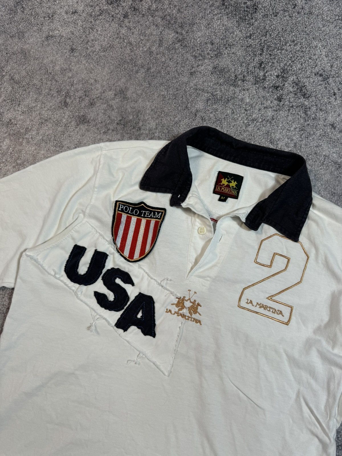 La Martina × Vintage Y2K La Martina Polo USA Big Logo Streetwear Style Rare M VTg Size US M / EU 48-50 / 2 - 2 Thumbnail