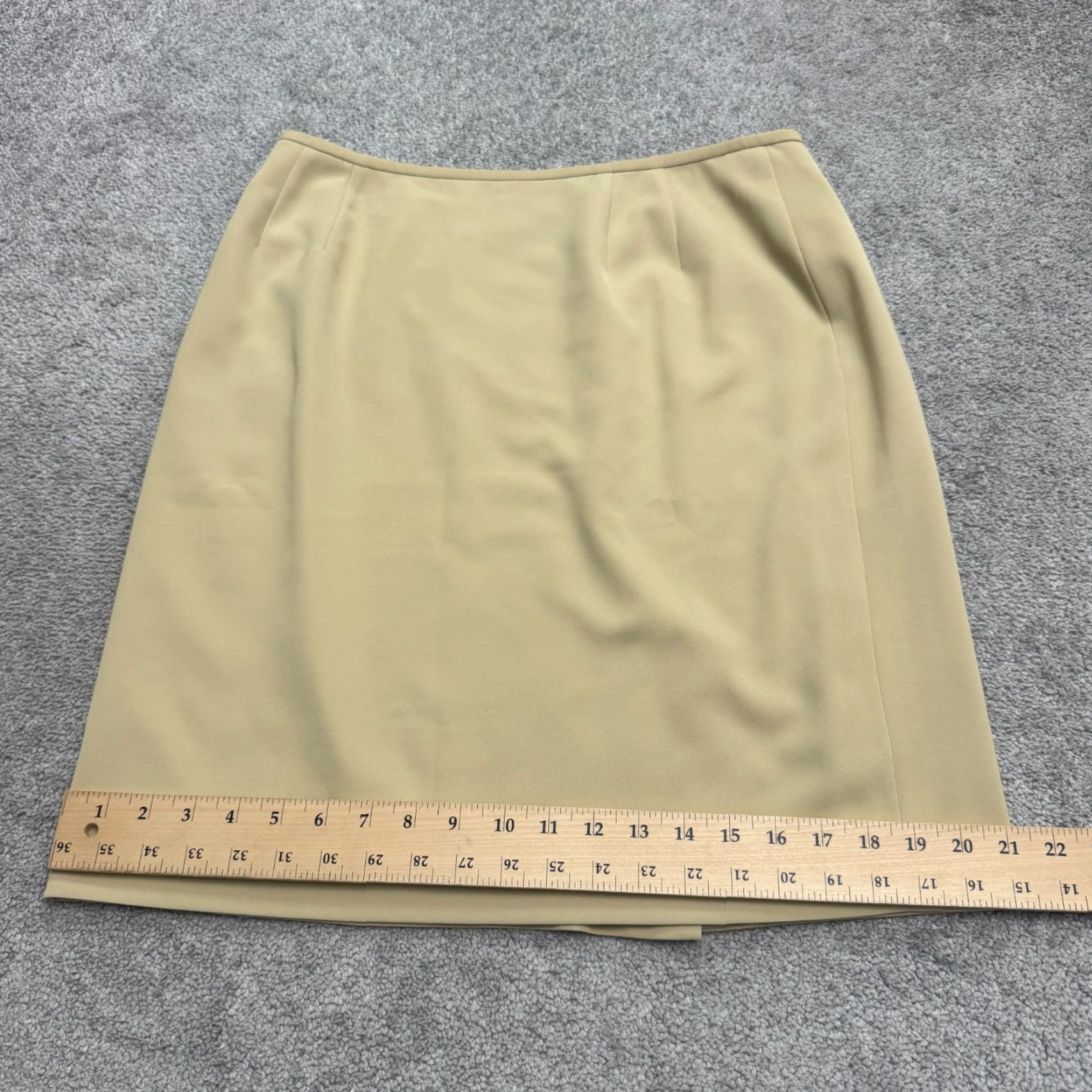 Kasper Kasper Skirt Pencil Women 14P Tan Beige Lined Knee Length Vintage No Size 36" / US 14 / IT 50 - 6 Thumbnail