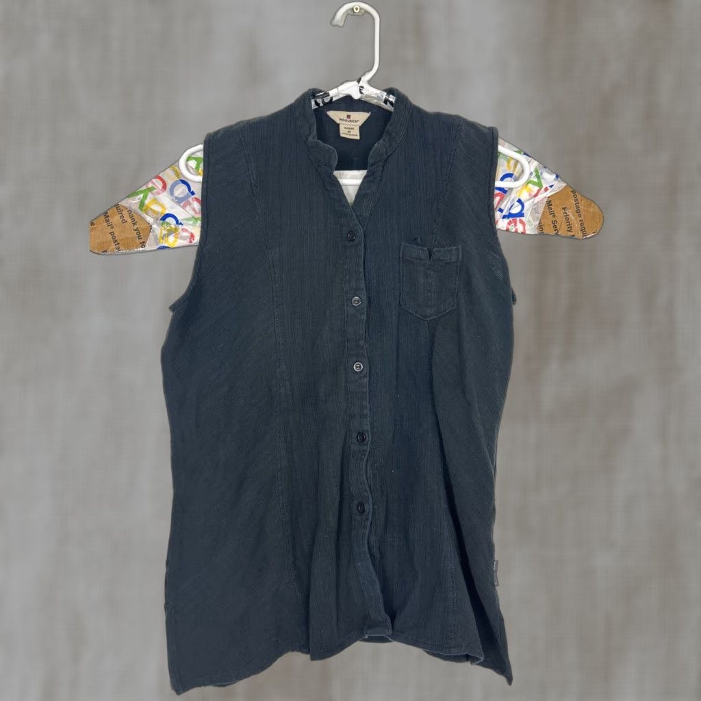 Vintage VINTAGE Woolrich Shirt Tunic Womens Black 100% Cotton Sleeveless Button-Up M Size M / US 6-8 / IT 42-44 - 1 Thumbnail