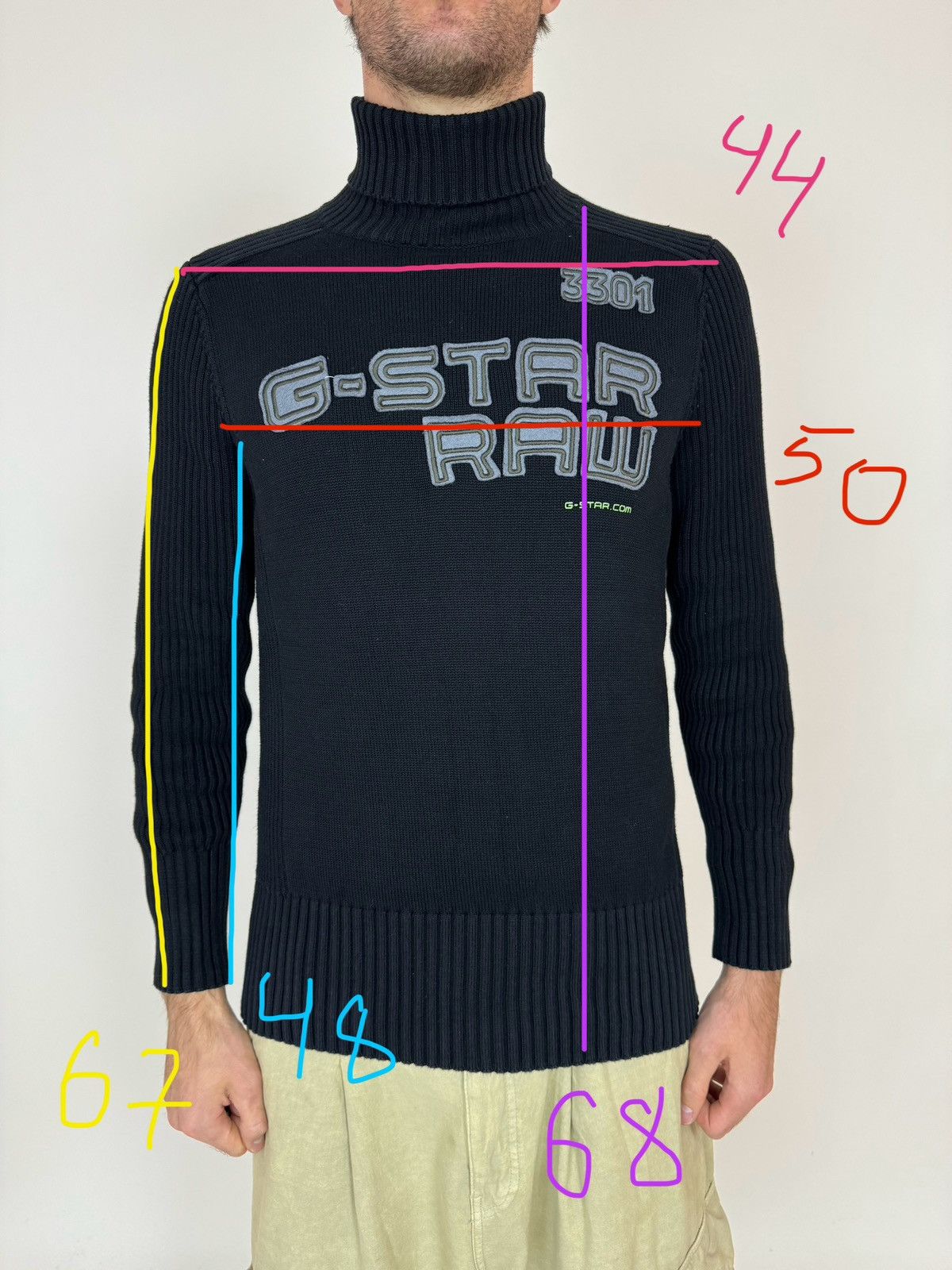 G-Star G-star Ribbed Sweater Vintage PARKER COLL PATCH TurtleNeck Size US L / EU 52-54 / 3 - 13 Thumbnail