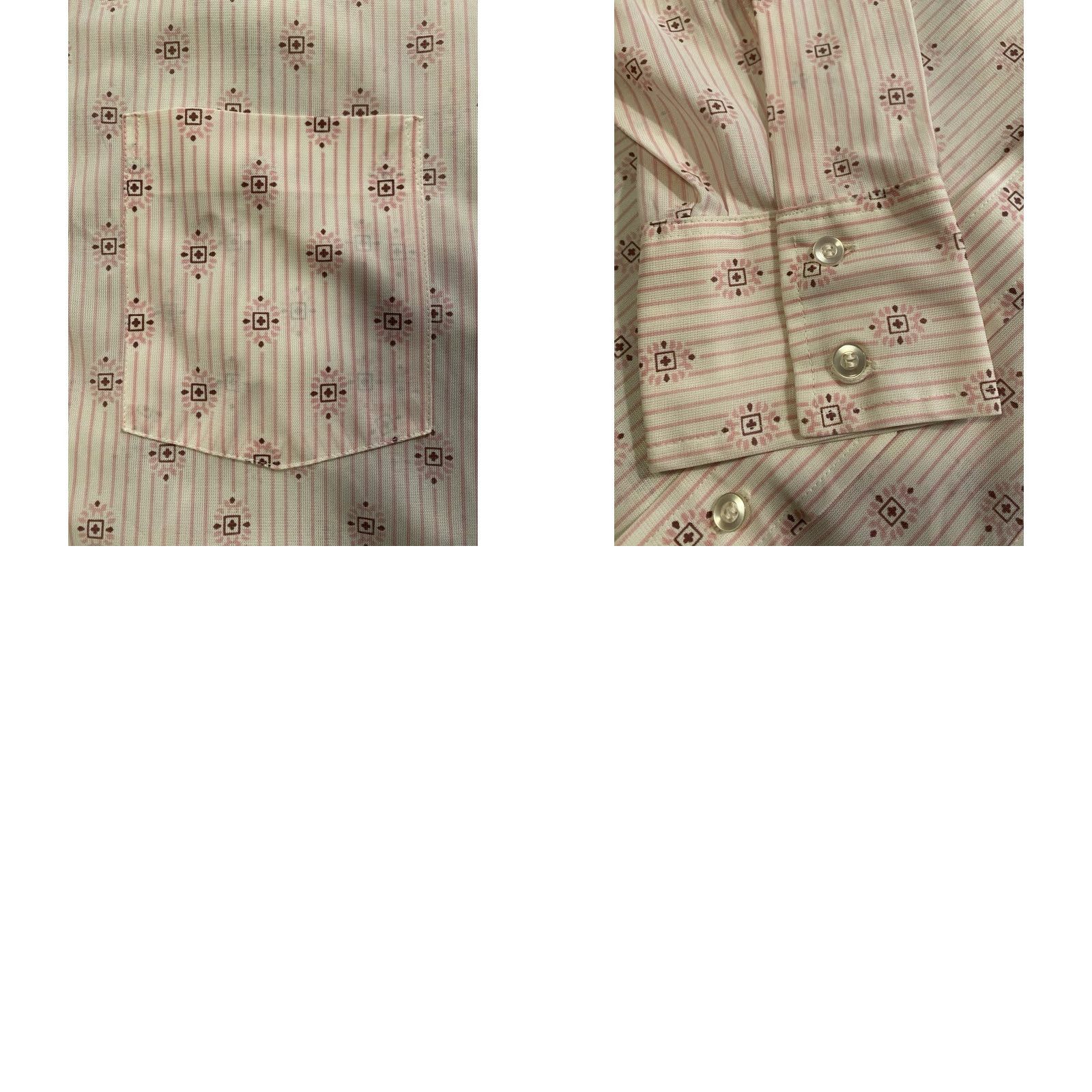 Vintage VINTAGE Montgomery Ward Long Sleeve Button-Down Geometric Pink Mens XL Regular Button-Up Collared Knit Easy Care 70s Retro Size US XL / EU 56 / 4 - 8 Thumbnail