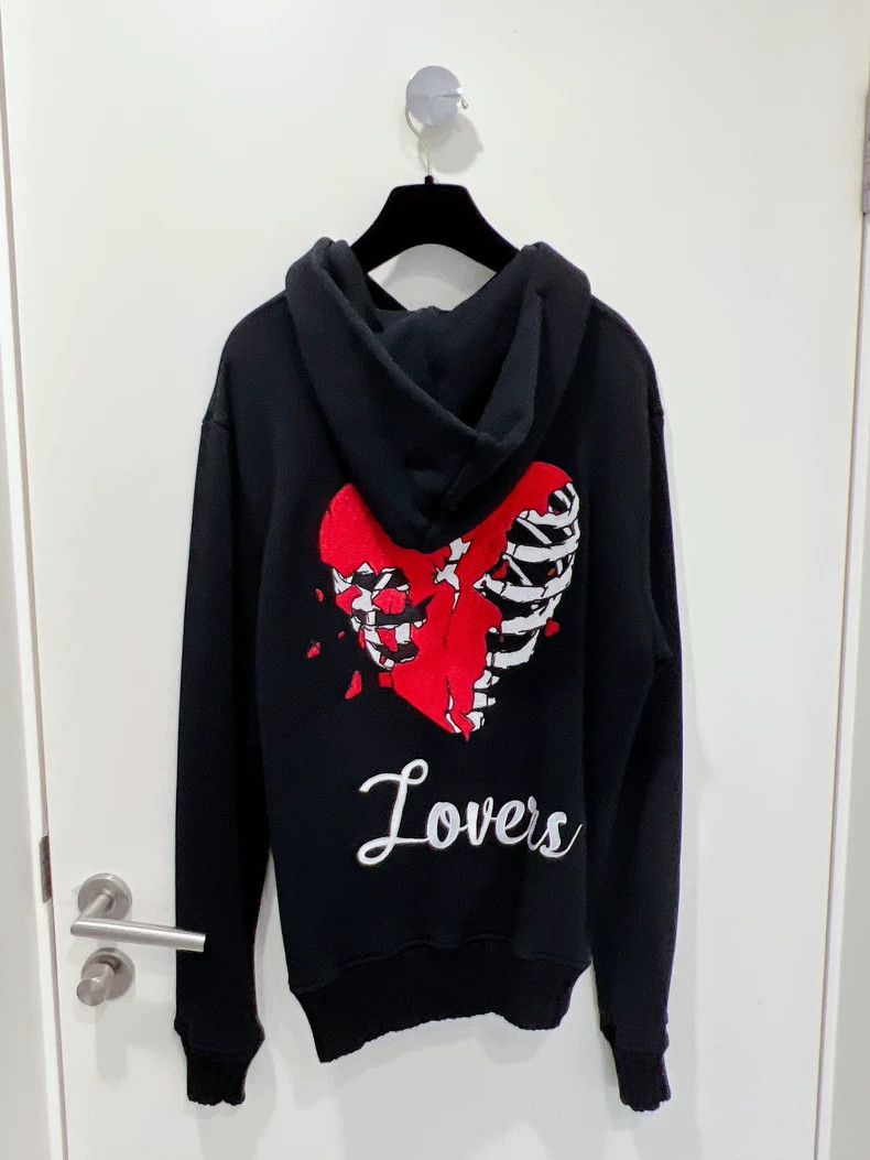 Amiri Amiri Black love's heart-shaped embroidered hooded sweatshi Size US S / EU 44-46 / 1 - 2 Thumbnail