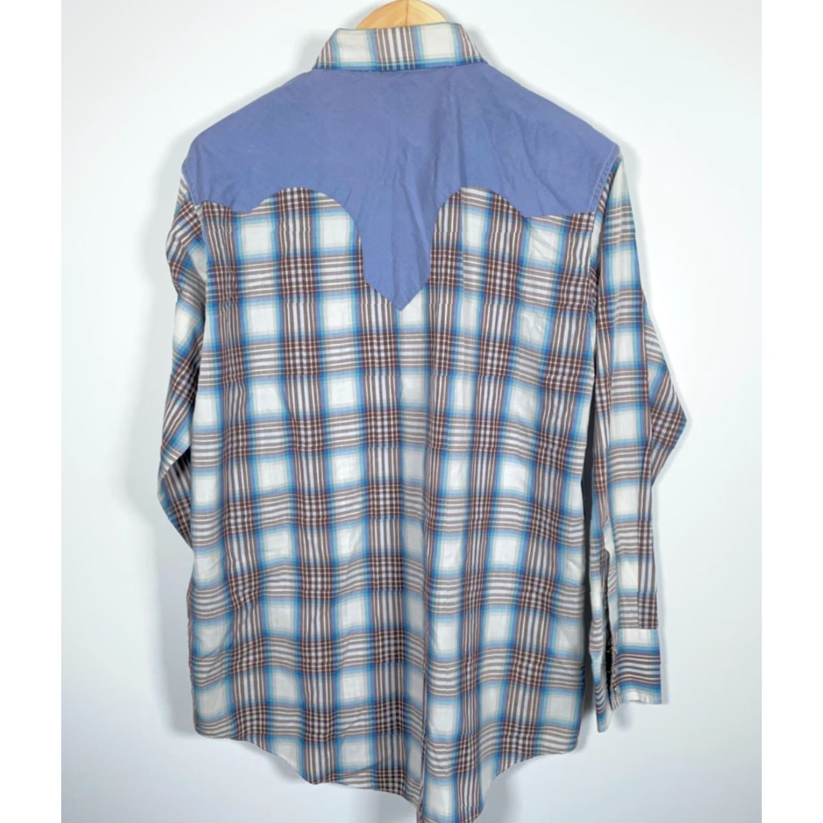 Vintage Ely Cattleman Western Shirt Men's Large Plaid Two Tone Pearl Snap Cowboy Size US L / EU 52-54 / 3 - 2 Thumbnail