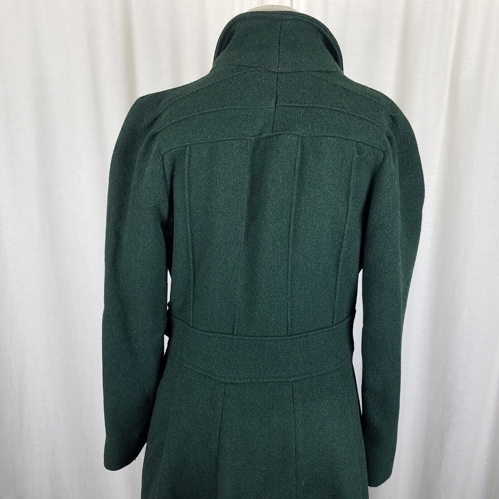 Vintage Vtg Belted Wool Shawl Collar Skater Swing Twirl Coat Peacoat Size S / US 4 / IT 40 - 6 Thumbnail