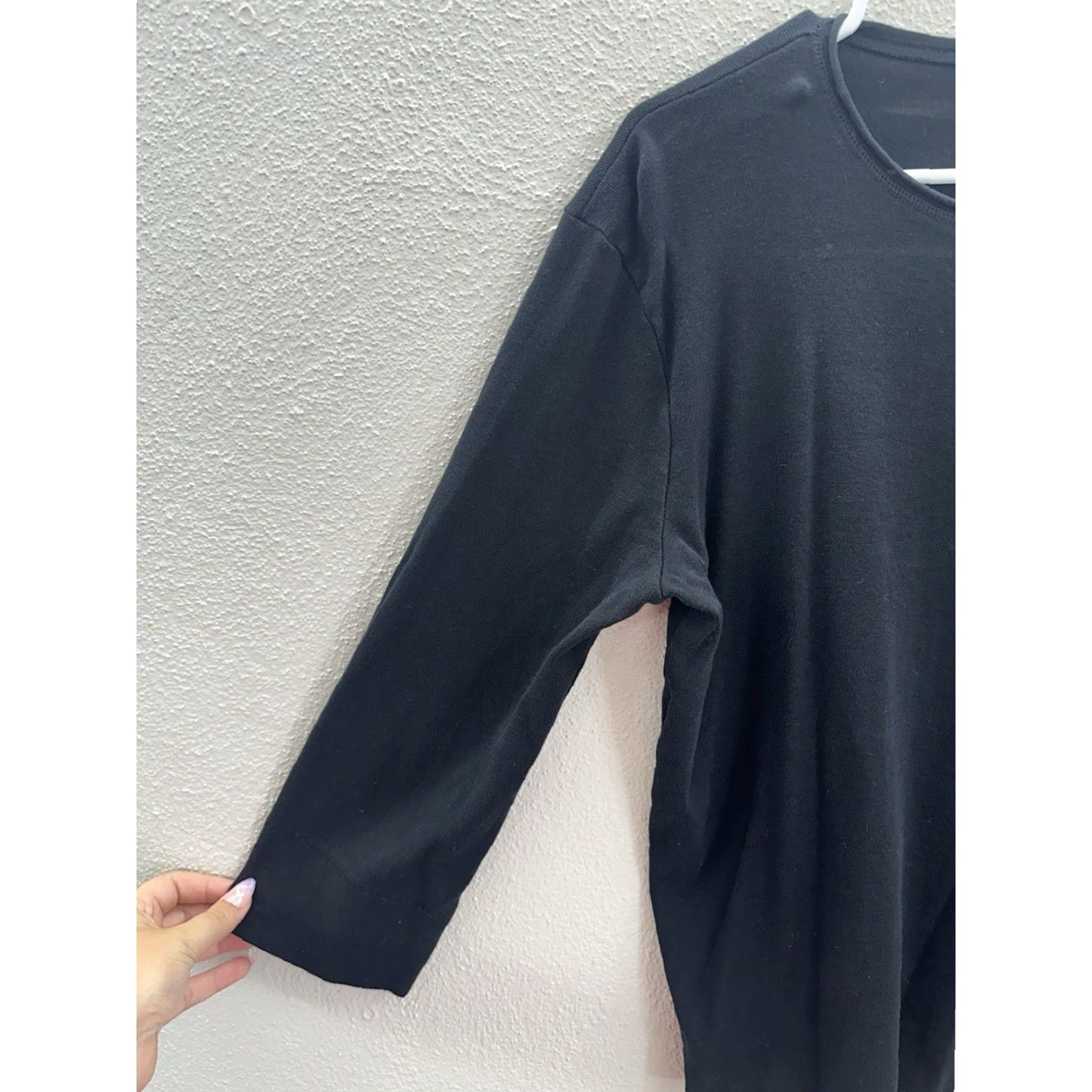 Jones New York Jones Sport Shirt Womens XL Black 3/4 Sleeve Round Neck Size XL / US 12-14 / IT 48-50 - 2 Thumbnail