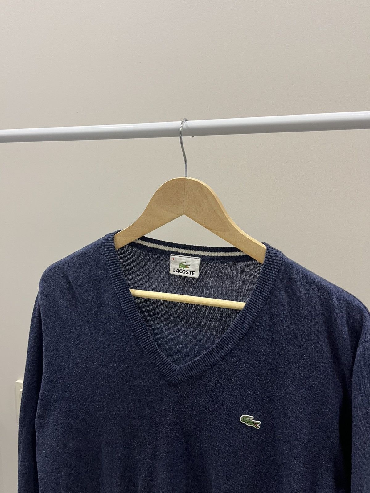 Lacoste Lacoste Sweater Gray V-Neck Pullover Small Logo size 4 (M) Size US M / EU 48-50 / 2 - 2 Thumbnail