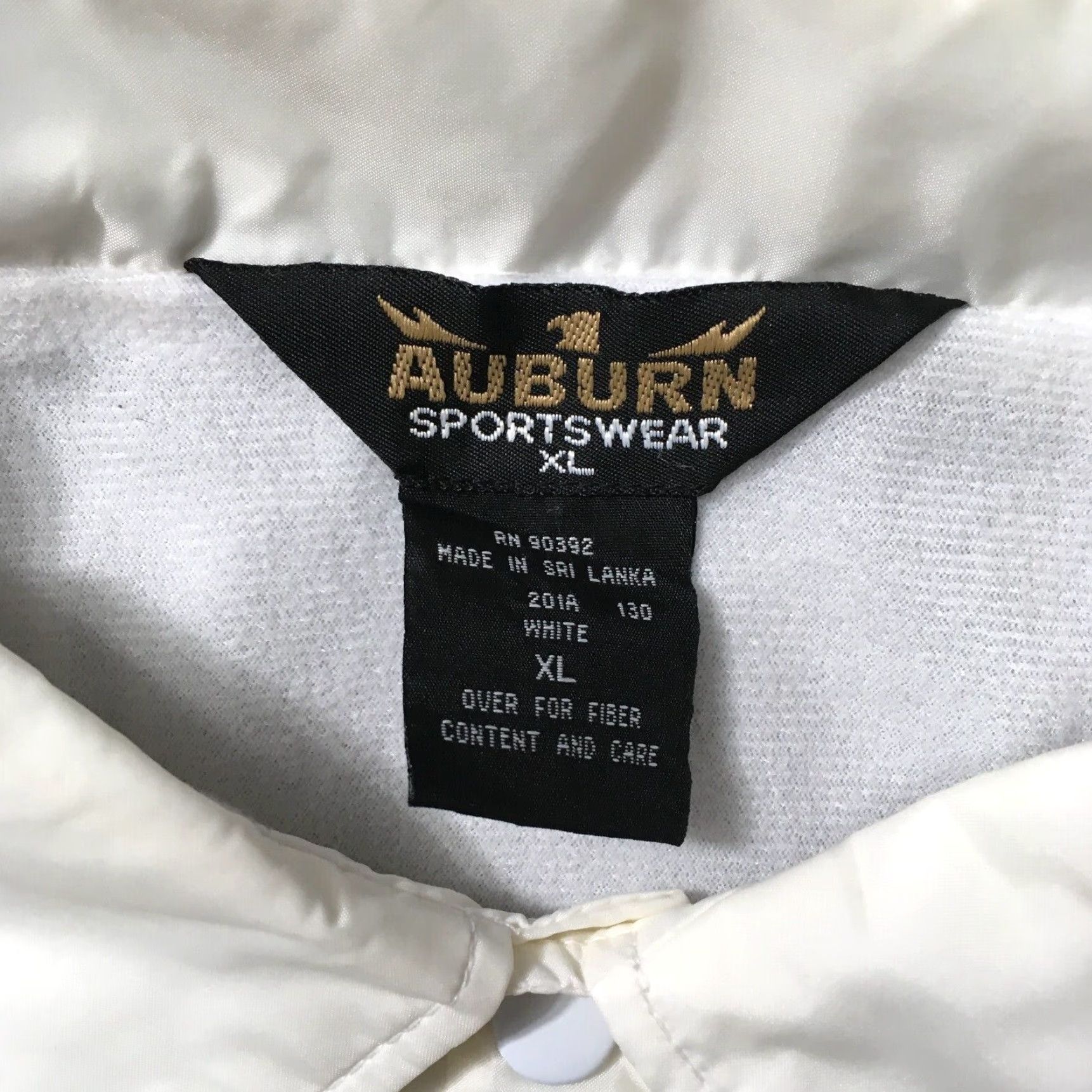 Vintage Coaches Jacket Mens XL Ivory Snap Front Lined Windbreaker Auburn Jacket | Nylon, Softshell, Solid, Casual, Vintage? No Size US XL / EU 56 / 4 - 3 Thumbnail