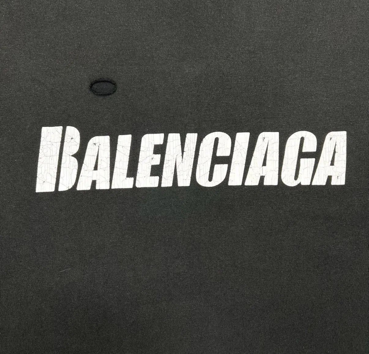 Balenciaga Black Distressed Short Sleeve T-Shirt XL. Size US XL / EU 56 / 4 - 4 Thumbnail